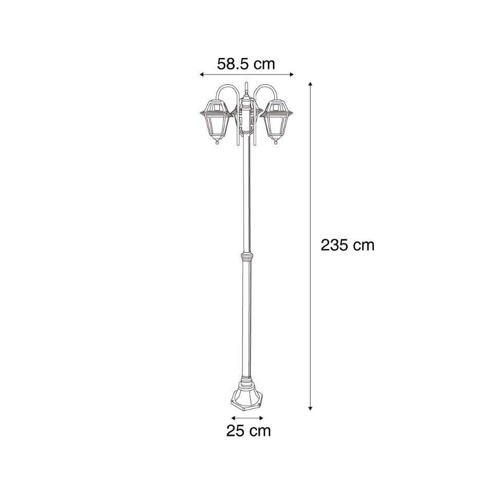 Qazqa Gartenleuchte Berta, ohne Leuchtmittel, Neutralweiß, QAZQA Laterne außen, e27, Grün, Aluminium, classic-antique