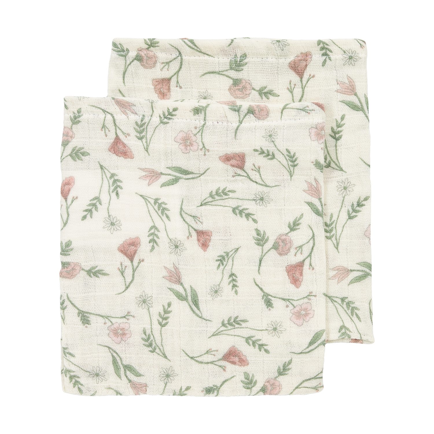 Meyco Baby Stoffwindeln Flower Multicolour (2-St), 20x17cm - 2-pack