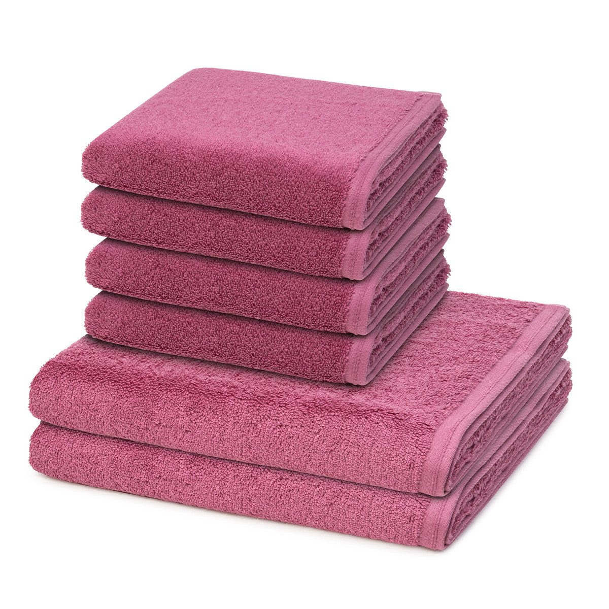 Vossen Handtuch Set Vegan Life, Frottee (Spar-Set, 6-St), 4 X Handtuch 2 X Duschtuch im Set - Baumwolle - Saugstark