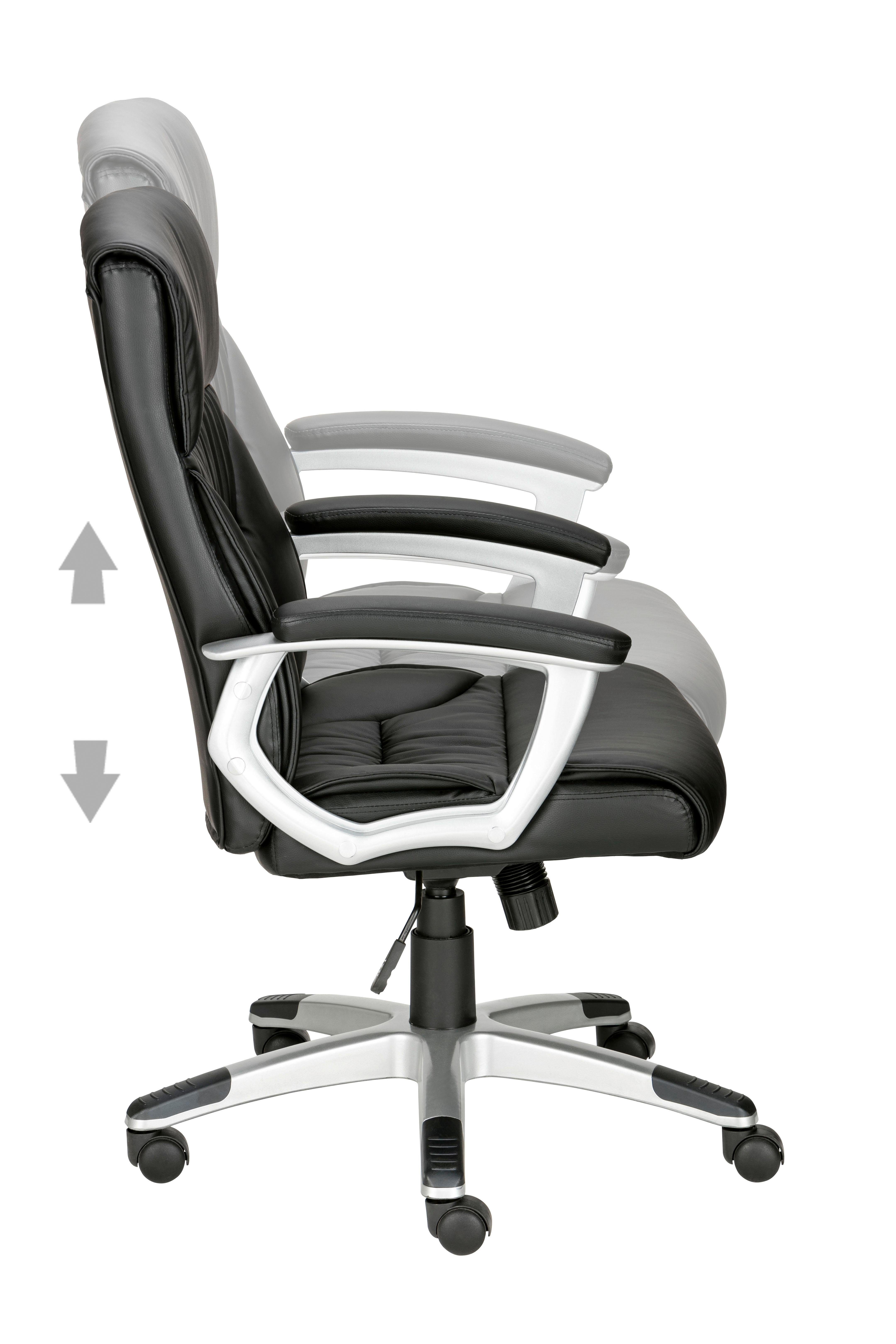 INOSIGN Bürostuhl Flori, mit ergonomischer Wippfunktion, Chefsessel Lendenwirbelunterstützung & schwarz