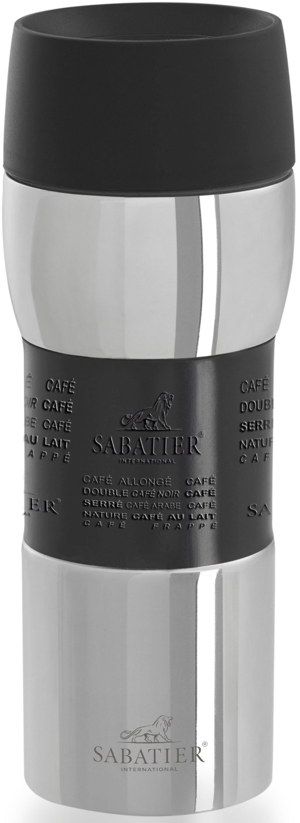 SABATIER International Thermobecher, Edelstahl, Silikon, 450 ml