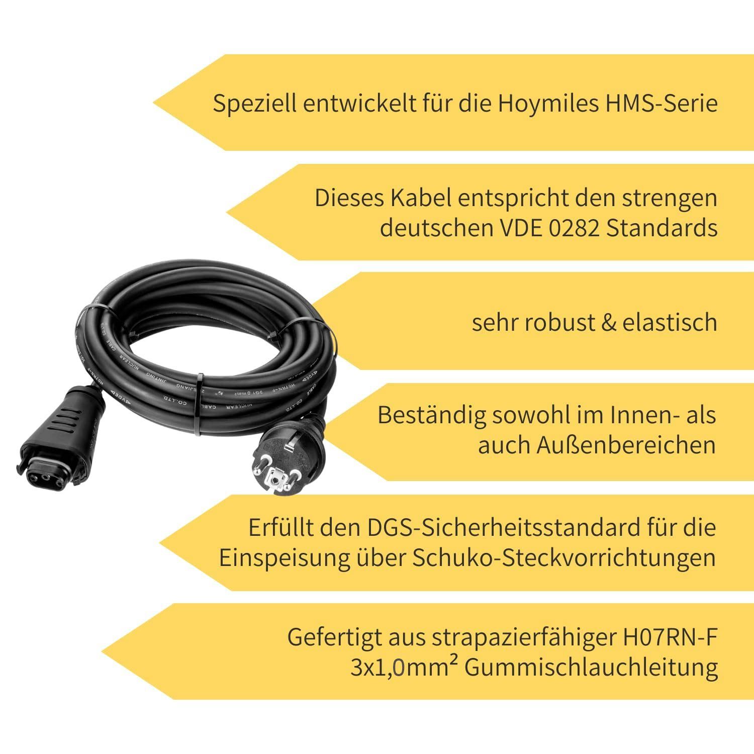 avoltik Betteri Kabel Schuko mit Hoymiles Stecker 3-15m Solar Steckdose Netz Solarkabel, (1500 cm), Netz-Anschlussleitung mit Hoymiles Stecker auf Schuko-Steckd – Bild 3 von 5