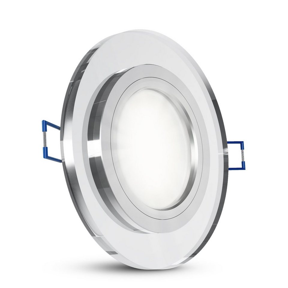 SSC-LUXon LED Einbaustrahler Flacher Glas Einbauspot LED rund klar mit LED  Modul dimmbar, Neutralweiß