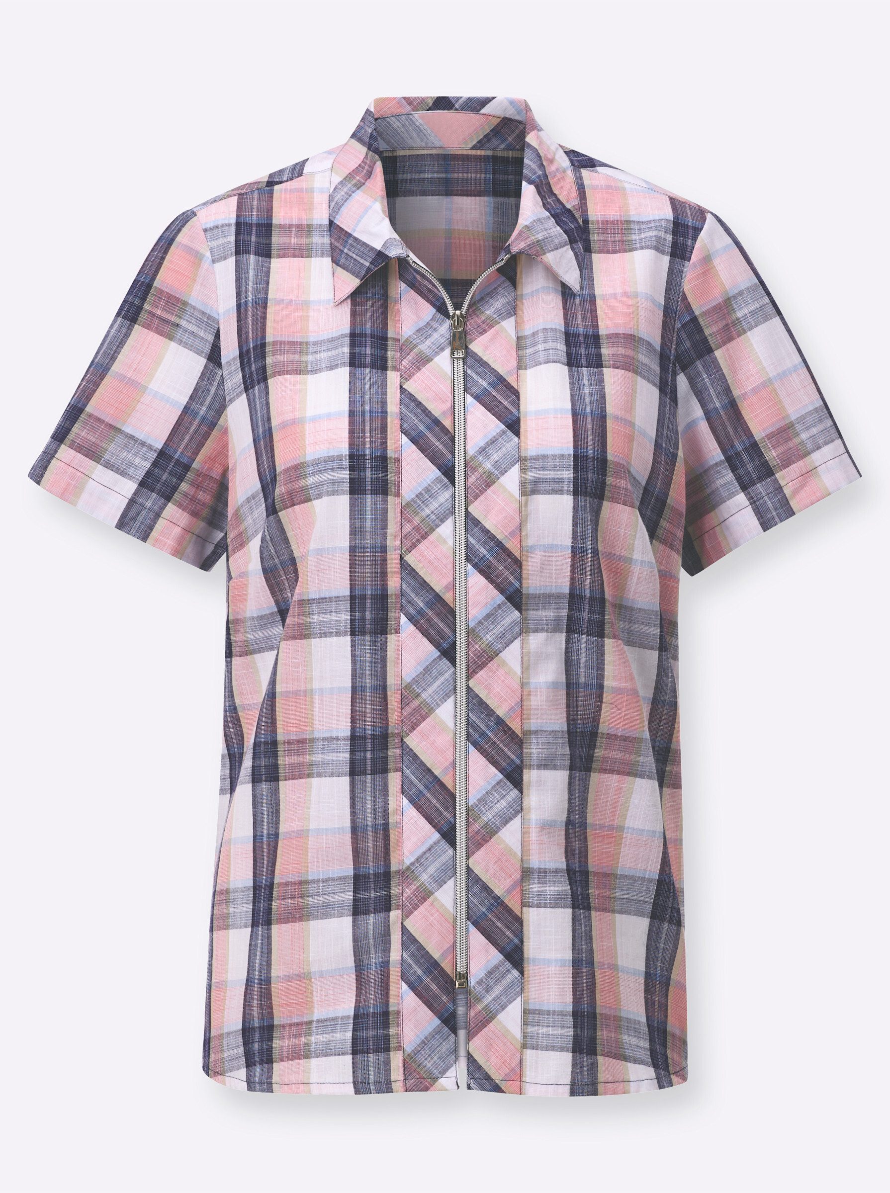 Witt Klassische Bluse Karo-Bluse Kurzarm