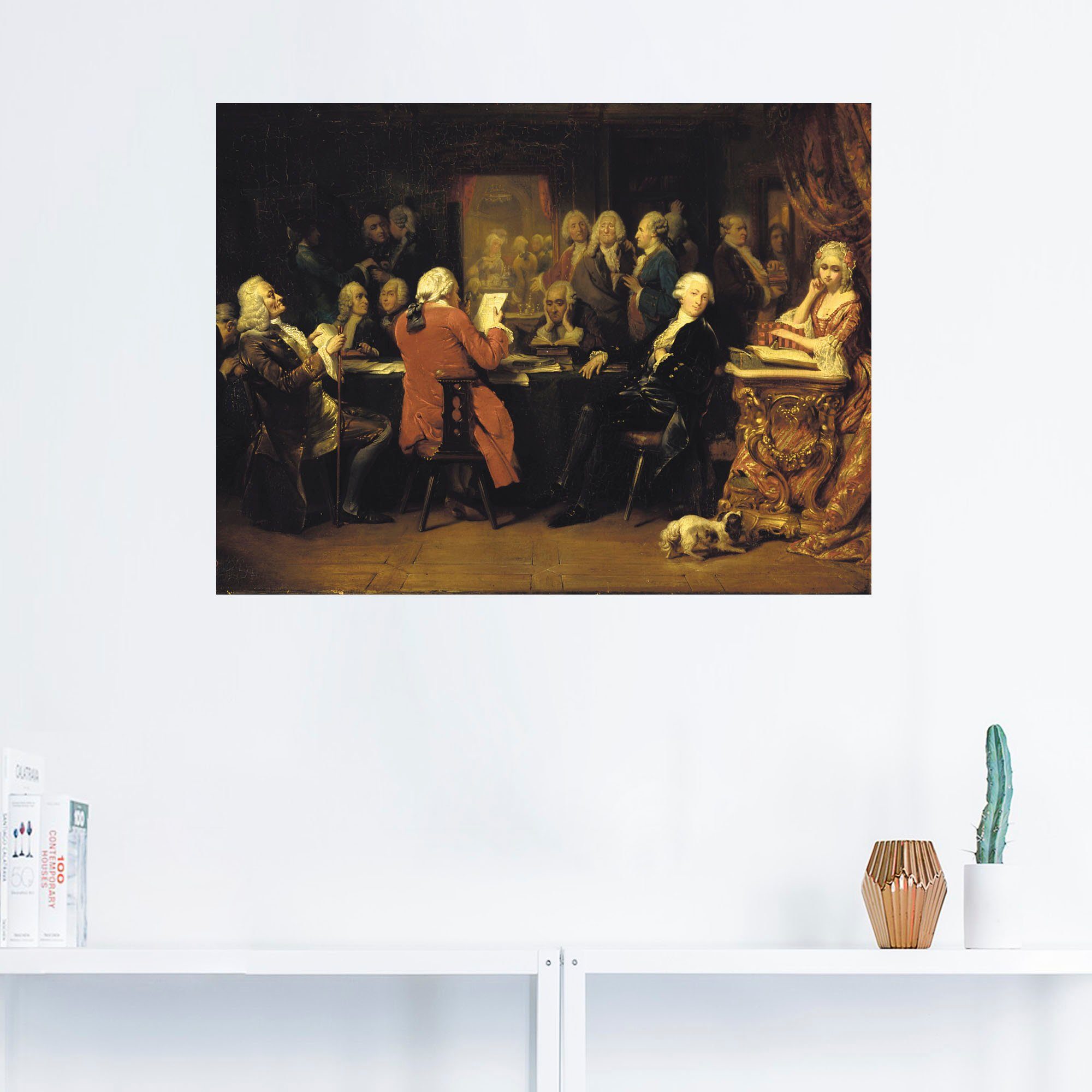 Procope., des in Voltaire Poster Lesezimmer (1 oder Wandaufkleber als Wandbild Artland Menschen versch. Größen im Leinwandbild, St), Café