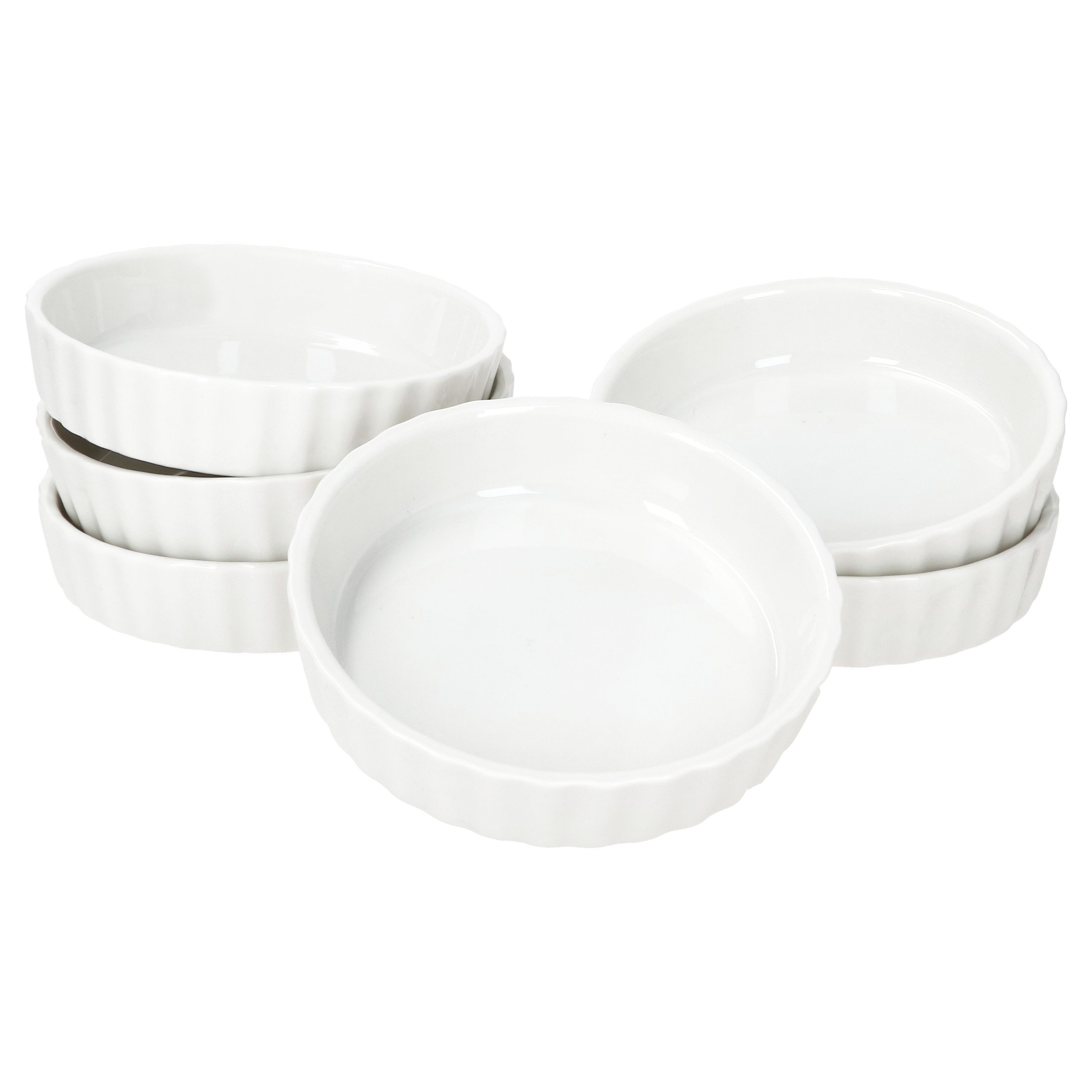 MamboCat Servierschale MamboCat 6er Set Leni Auflauf Förmchen Schälchen weiß Porzellan, Porzellan