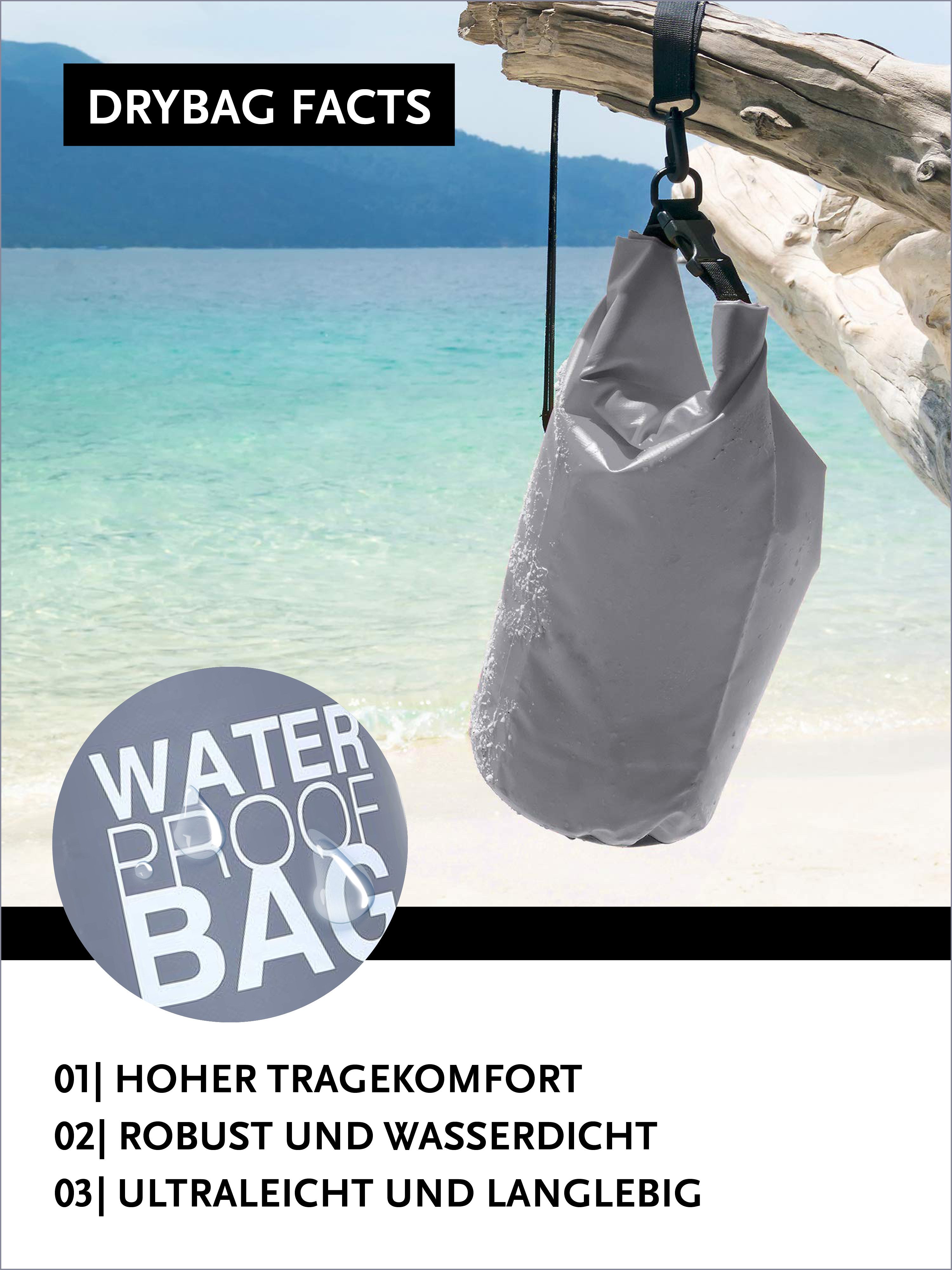 DonDon Drybag Beutel Trockentasche Trockenbeutel (1-tlg), wasserdichter outdoor Drybag