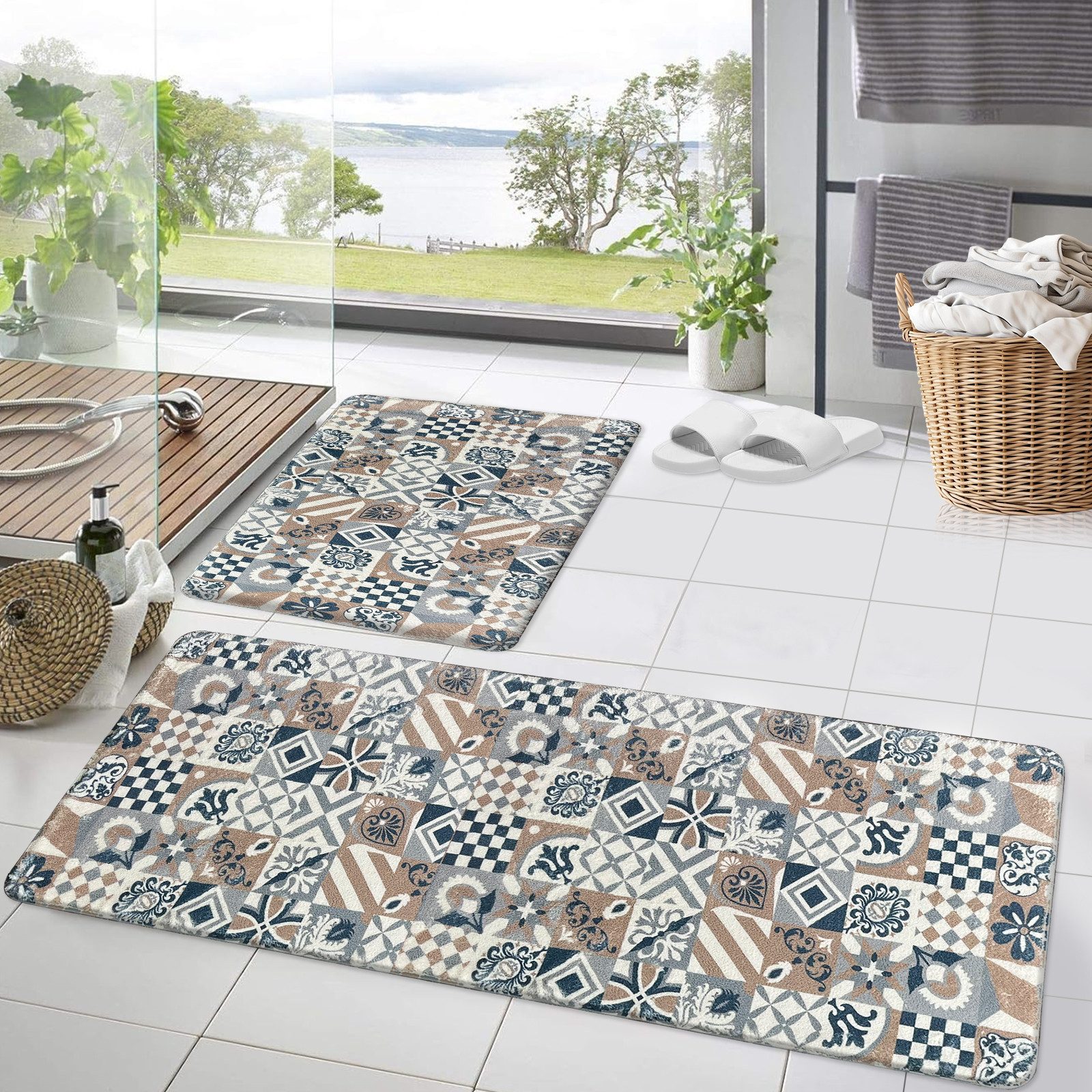 HOMELUX Badematte Badematte Badvorleger Badteppich Duschvorleger Set, Rutsc günstig online kaufen