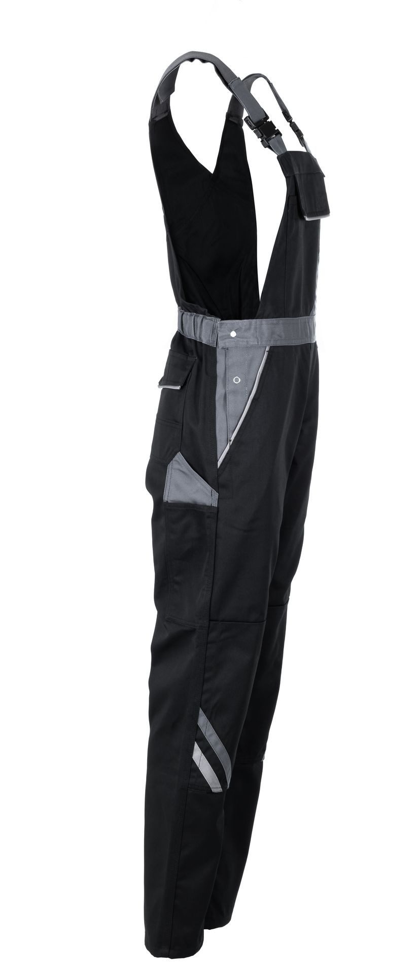Planam Arbeitslatzhose PLANAM Damen Latzhose HIGHLINE Schwarz/Schiefer/Zink – Bild 2 von 4