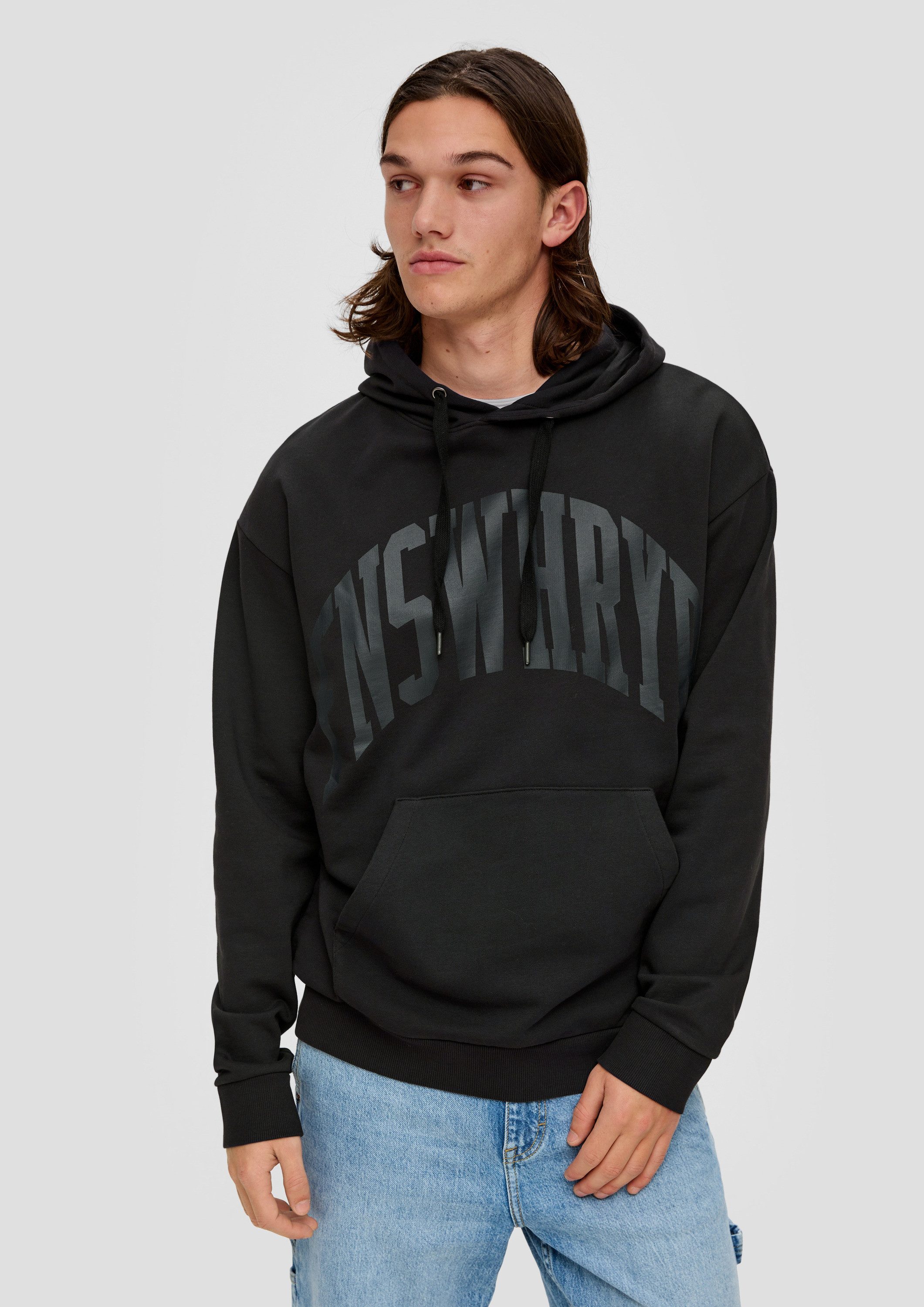 QS Sweatshirt Sweatshirt Sweatshirt mit Frontprint