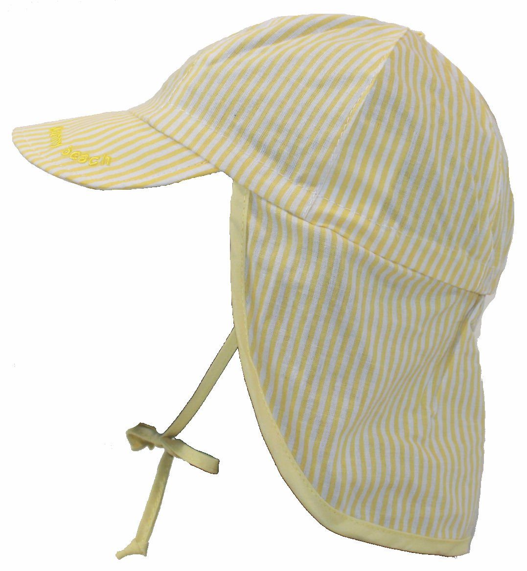 Ohrenmütze Fiebig beach Mütze Bindemütze gelb (kein sunny Schildmütze Nackenschutz Fiebig Set)