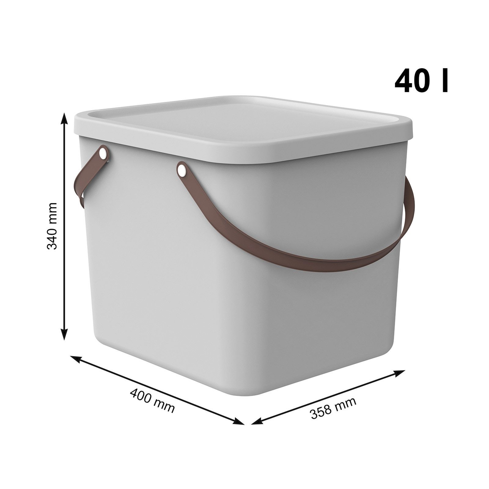 ROTHO Aufbewahrungsbox Albula Aufbewahrungsbox 40l mit Deckel, recyceltem Kunststoff