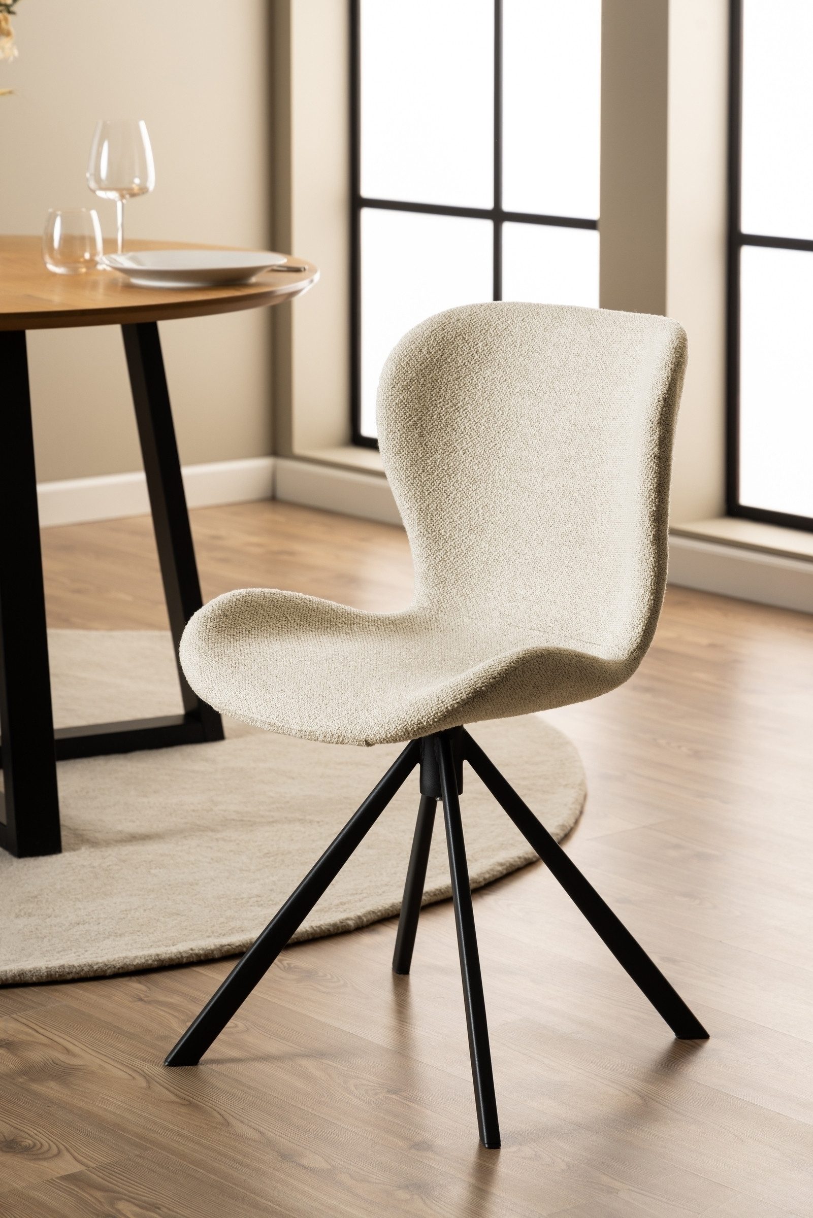 Esszimmerstuhl (2er-Set) in Beige, Stoff - 46,5x81x53cm (BxHxT)