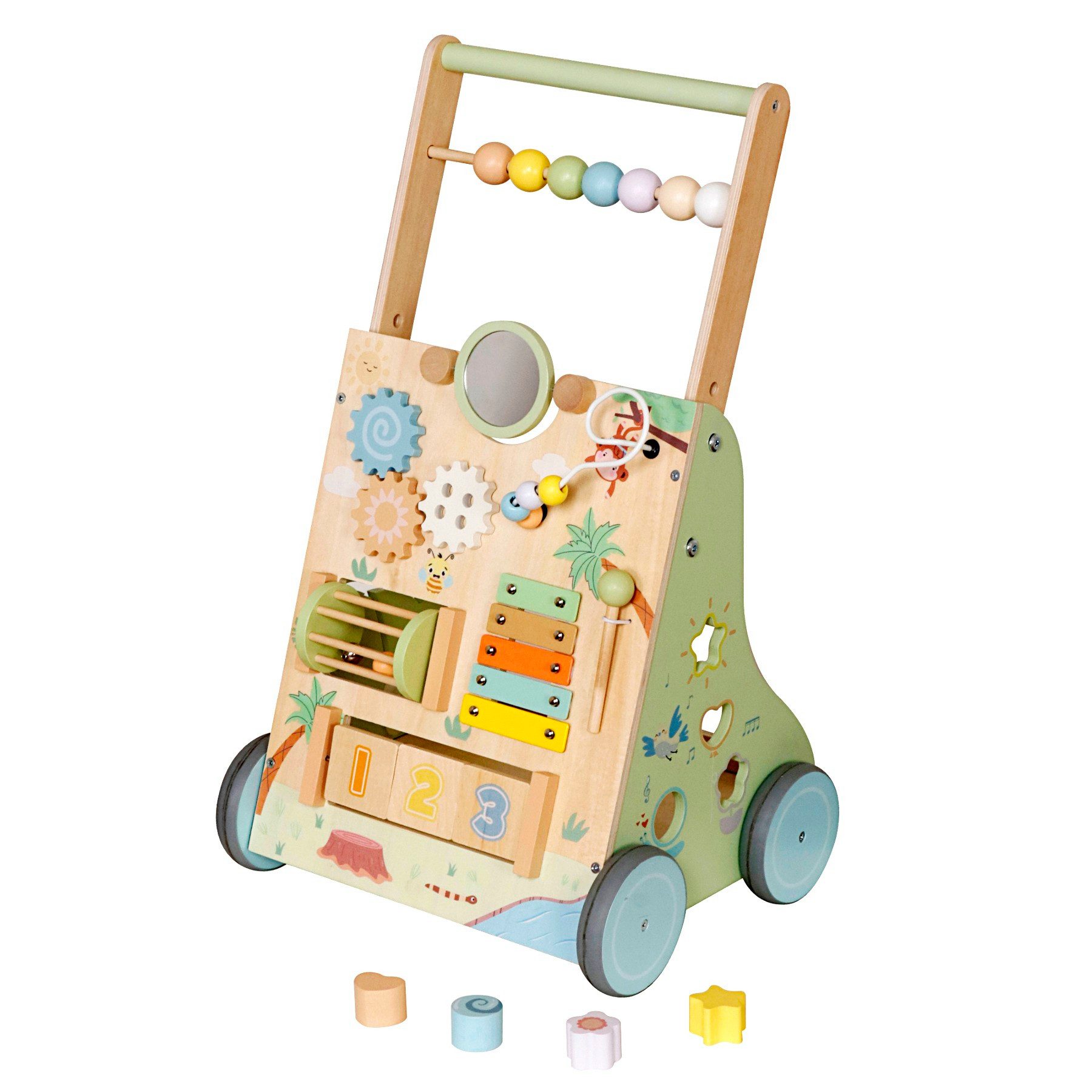 TikTakToo Babywalker Holz Lauflernwagen Montessori Baby 1+ Activity, Fördert Motorik & Koordination