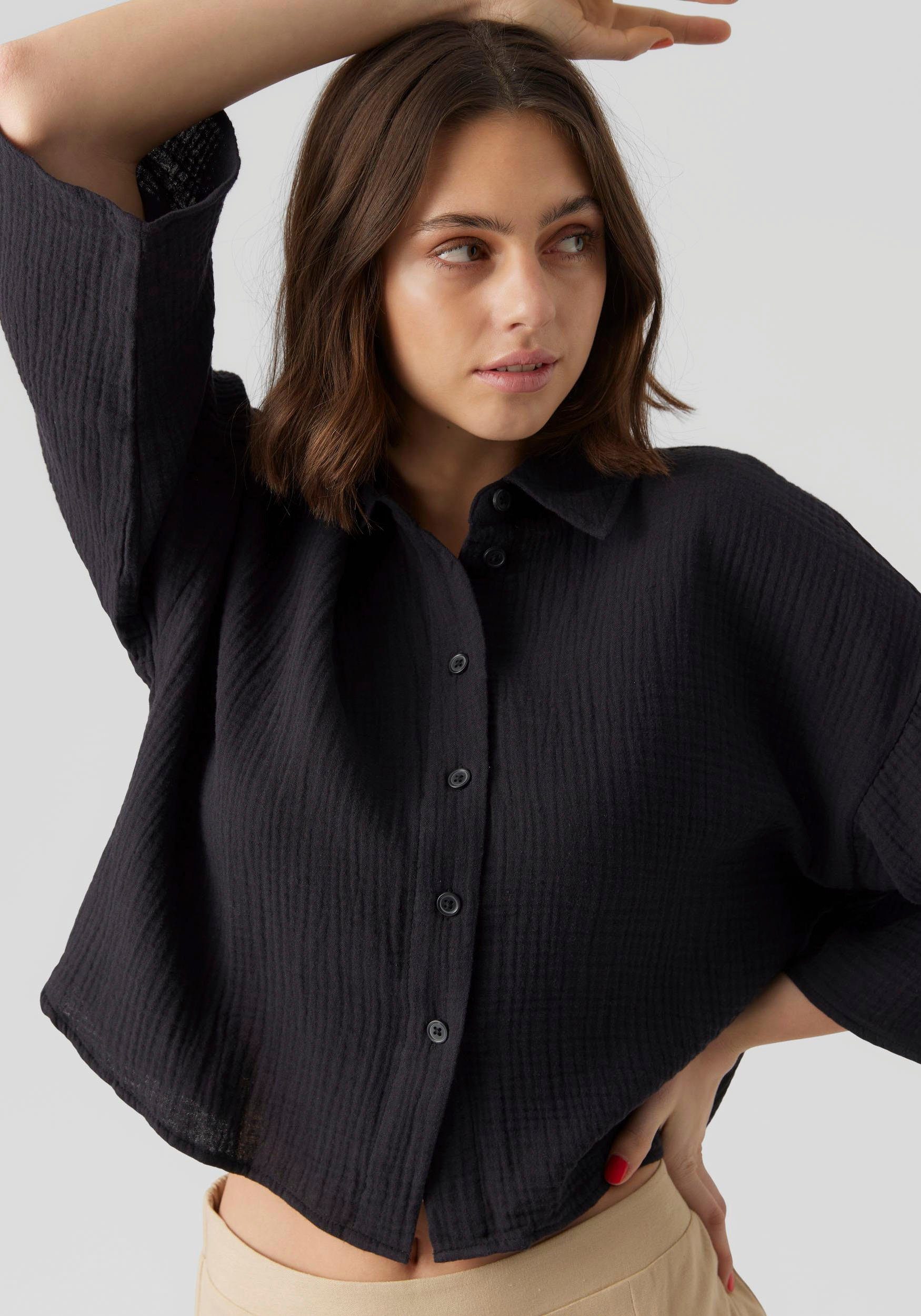 Vero Moda Hemdbluse VMNATALI CROP SHIRT WVN NOOS günstig online kaufen