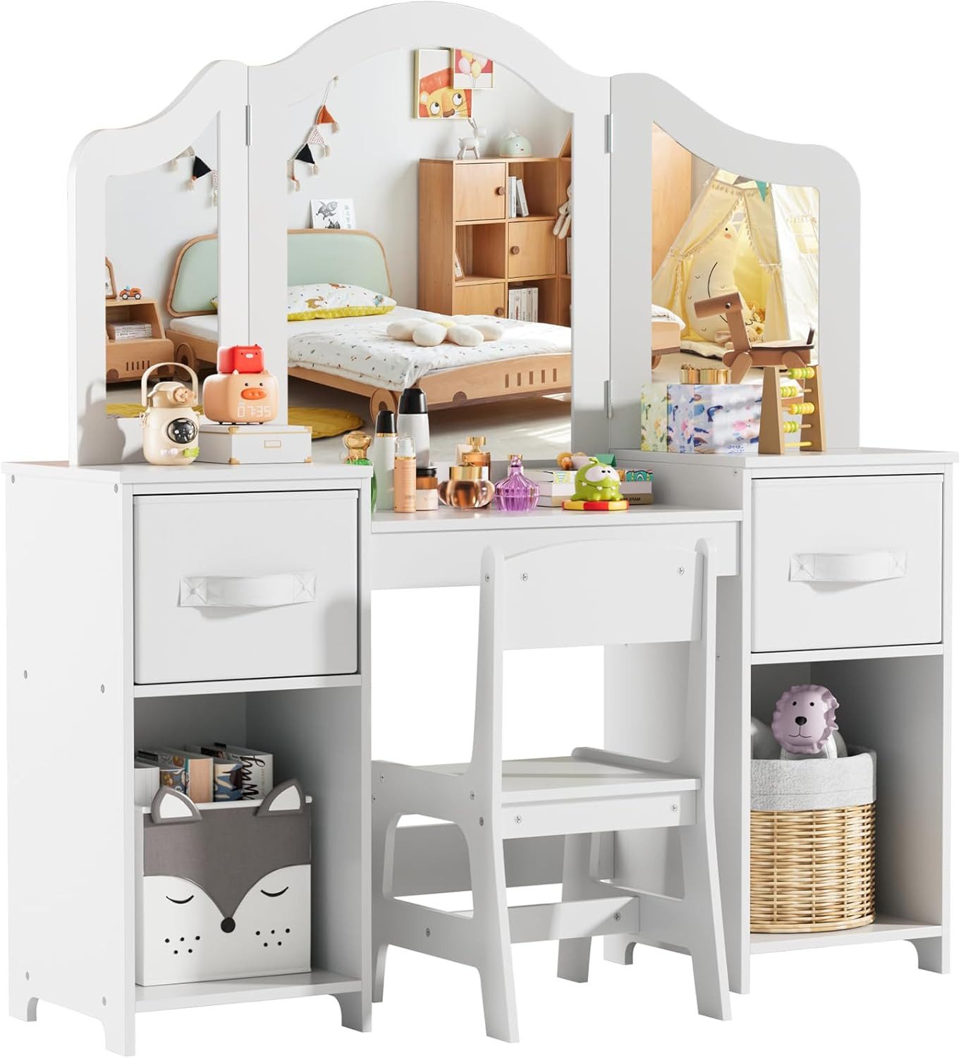 TLGREEN Schminktisch Kinderschminktisch 2 in 1,mit günstig online kaufen