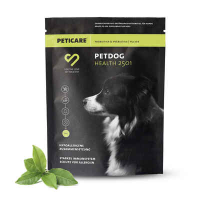 Peticare Futterbehälter Probiotika, Präbiotika Pulver für Hunde - petDog Health 2501, (125-tlg)