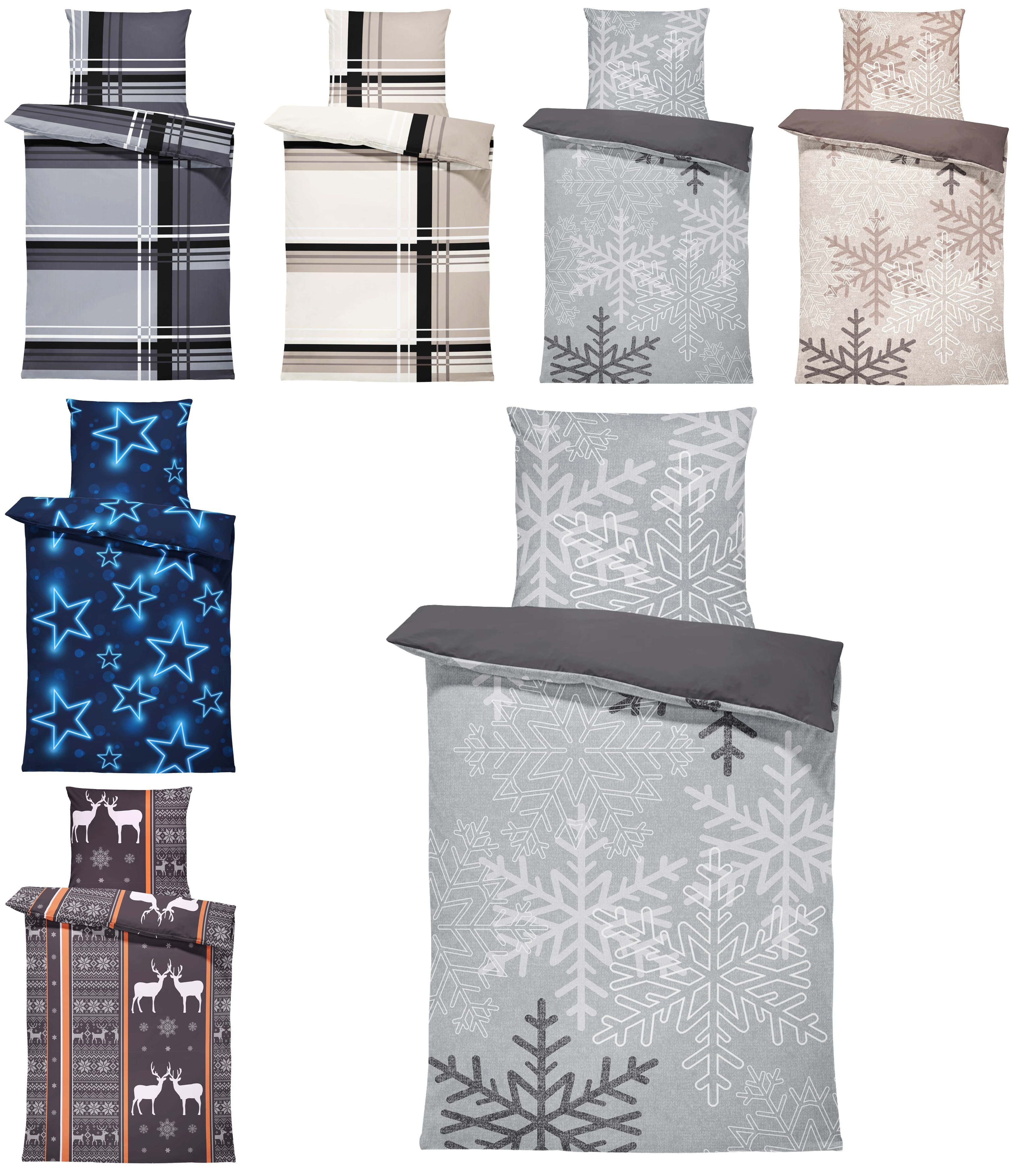 One Home Bettwäsche Winter, Biber, 3 günstig online kaufen