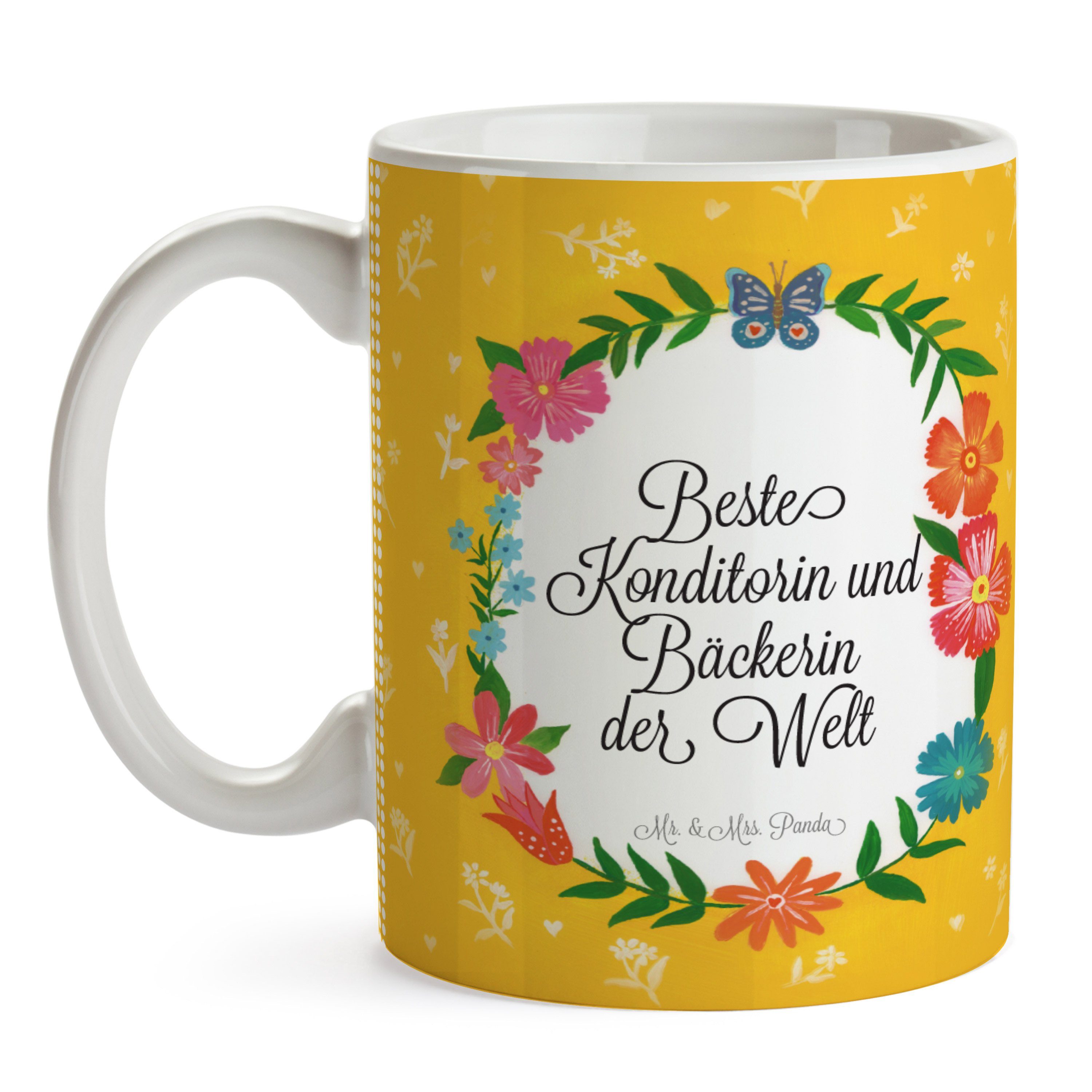 Mr. & Mrs. Panda Tasse - Keramik Tasse, Konditorin Kaffeetasse, Studium, Büro und Geschenk, Bäckerin