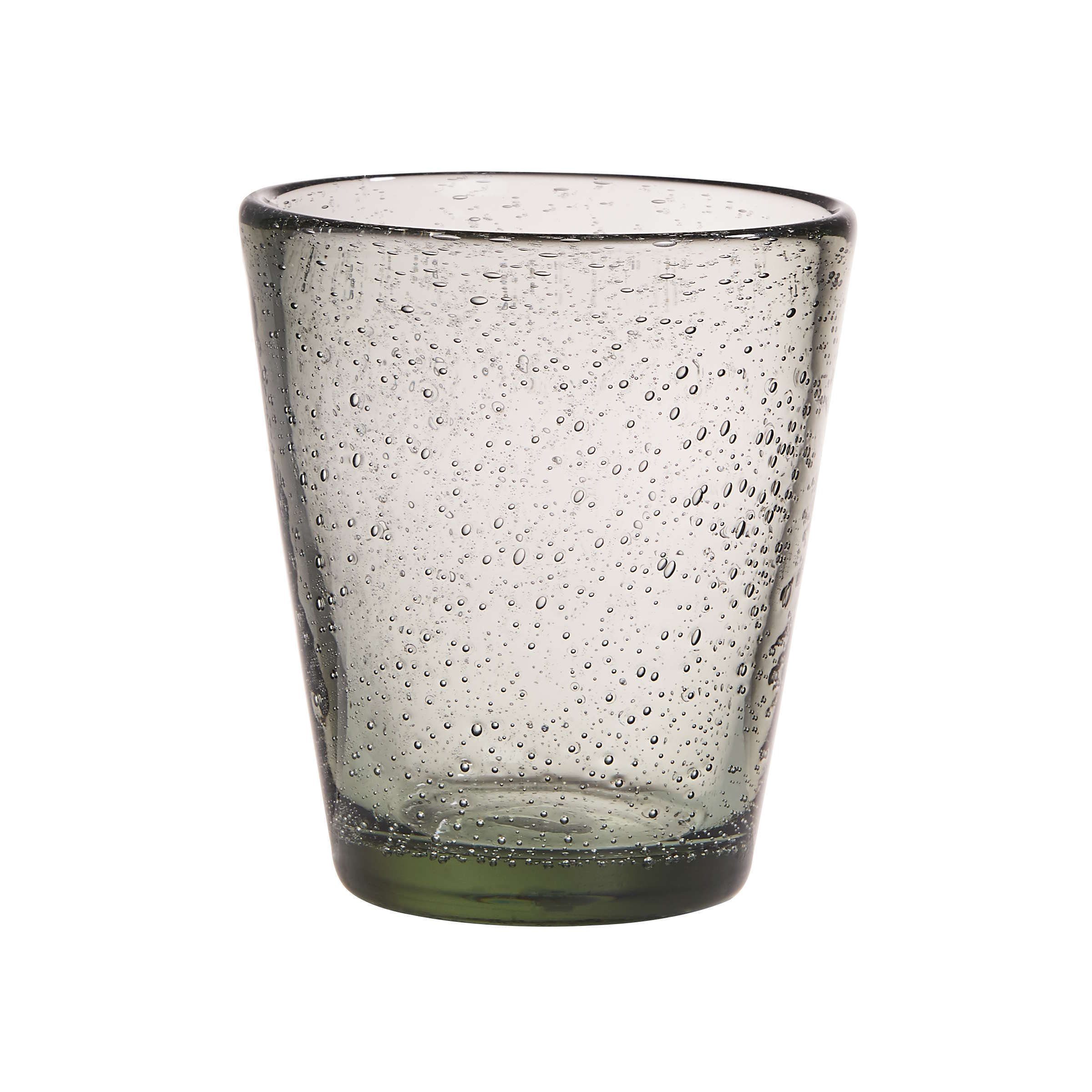 BUTLERS Glas WATER COLOUR Glas mit Luftblasen 290ml, Glas Grau
