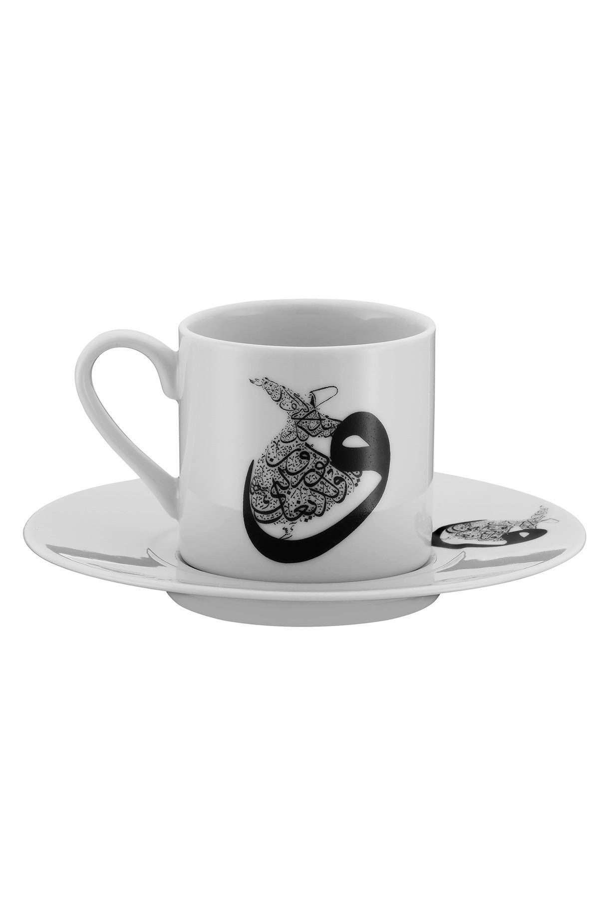 Kütahya Porzellan Espressotasse 12-teiliges Espressotassen-Set aus Porzellan mit Mevlana-Motiv, 12-tlg.
