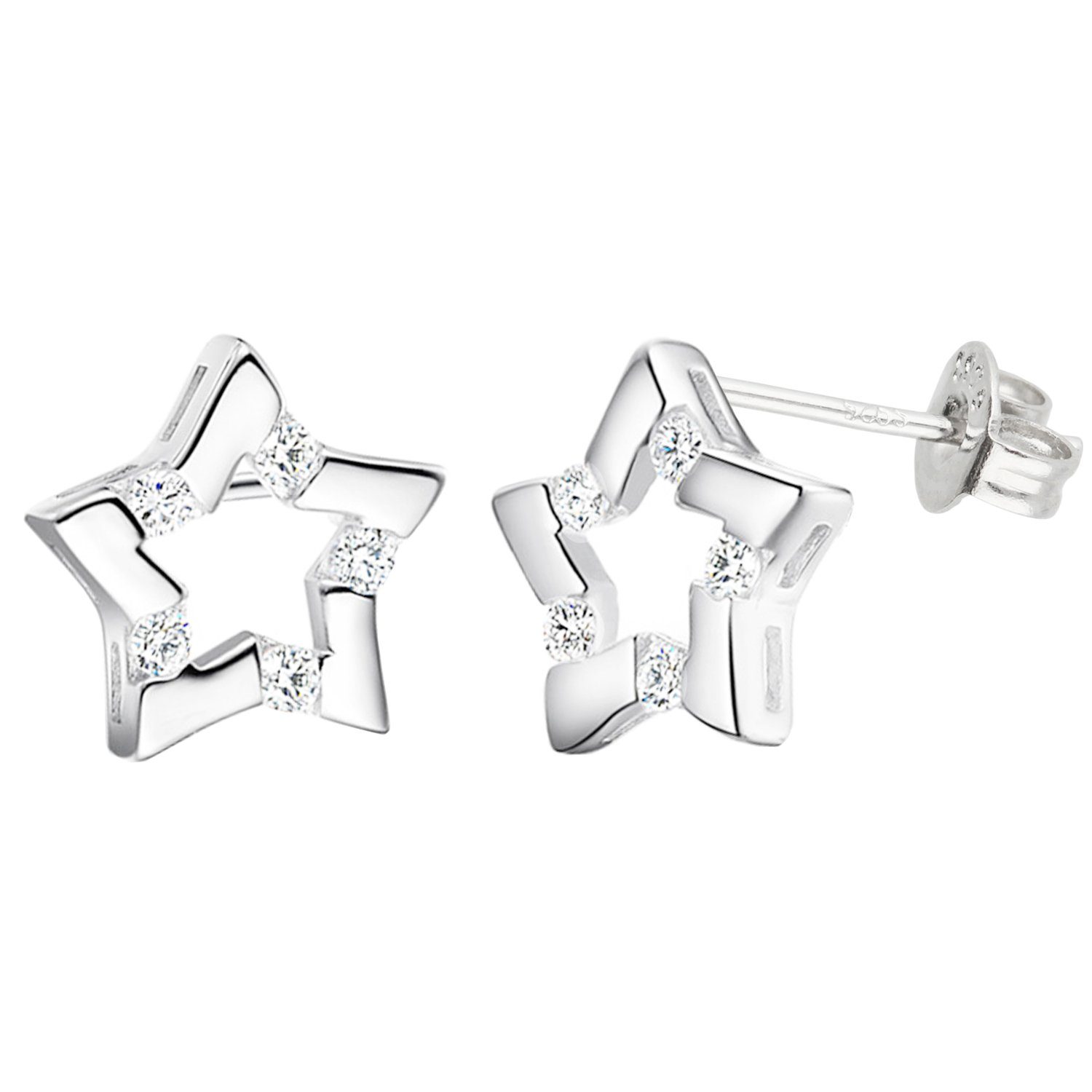 LÖB Paar Ohrstecker Silber Ohrringe Zirkonia günstig online kaufen