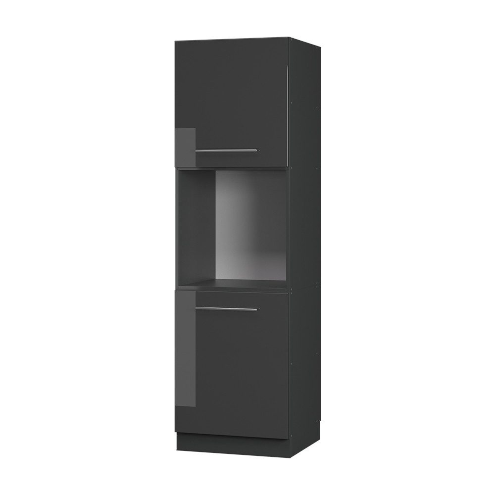 Vicco Herdumbauschrank Fame-Line, Anthrazit Hochglanz/Anthrazit, 60 cm offe günstig online kaufen