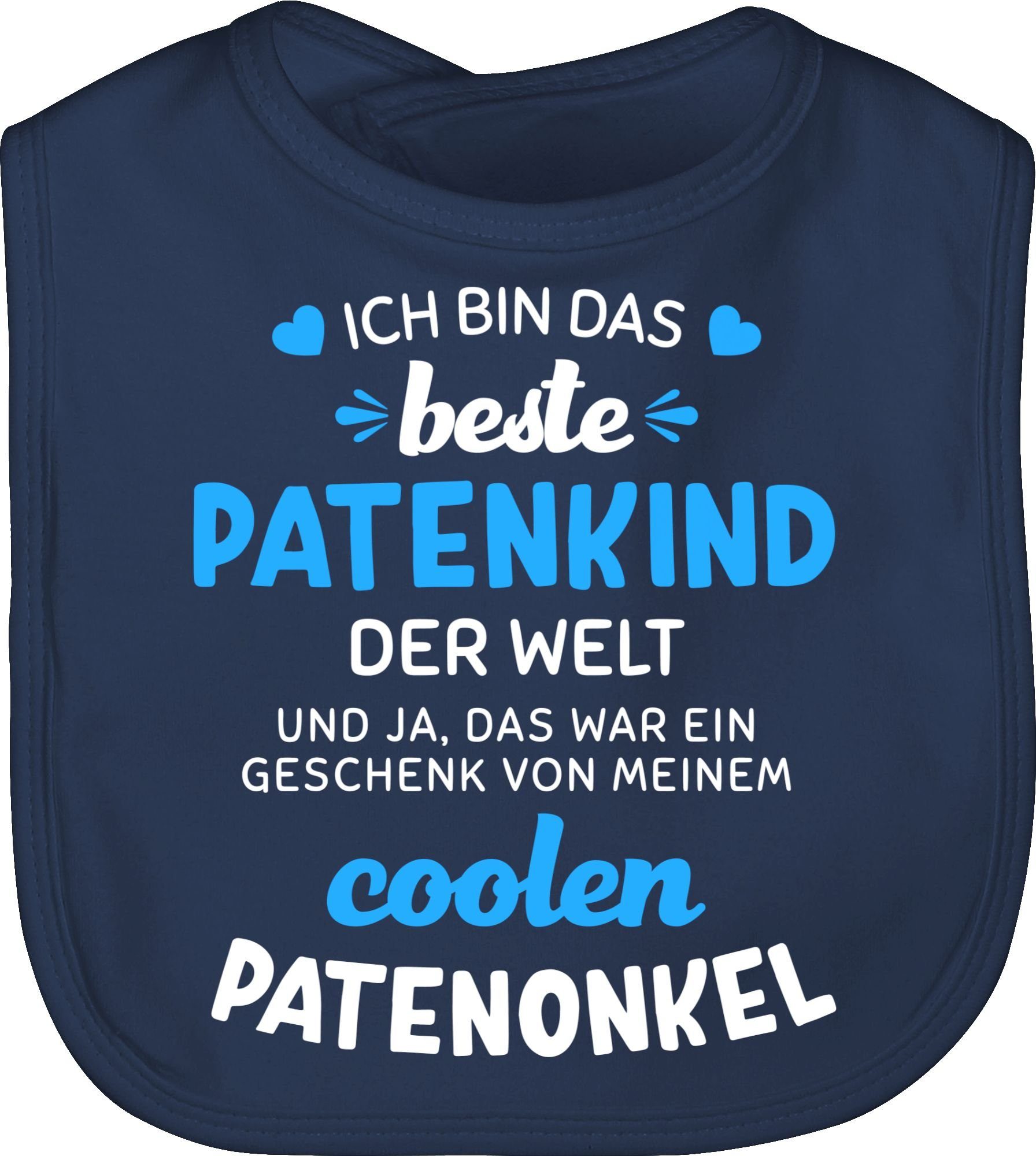 Shirtracer Lätzchen Ich bin das beste Patenkind der Welt weiß/blau, Patenonkel Baby 1 Navy Blau