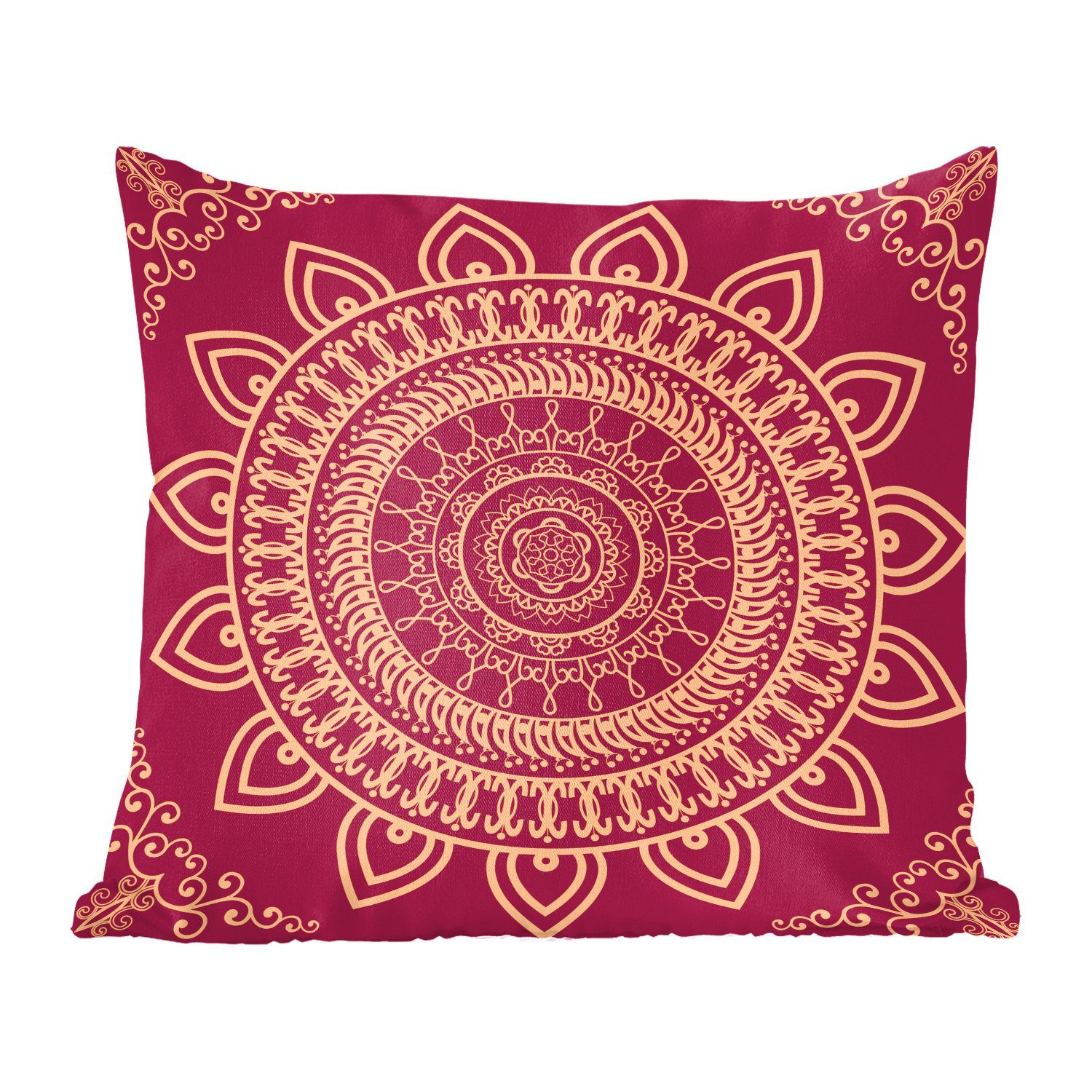 für Deko, Zierkissen Wohzimmer, MuchoWow mit Sofakissen Mandala-Symmetrie, Dekokissen Füllung Schlafzimmer,