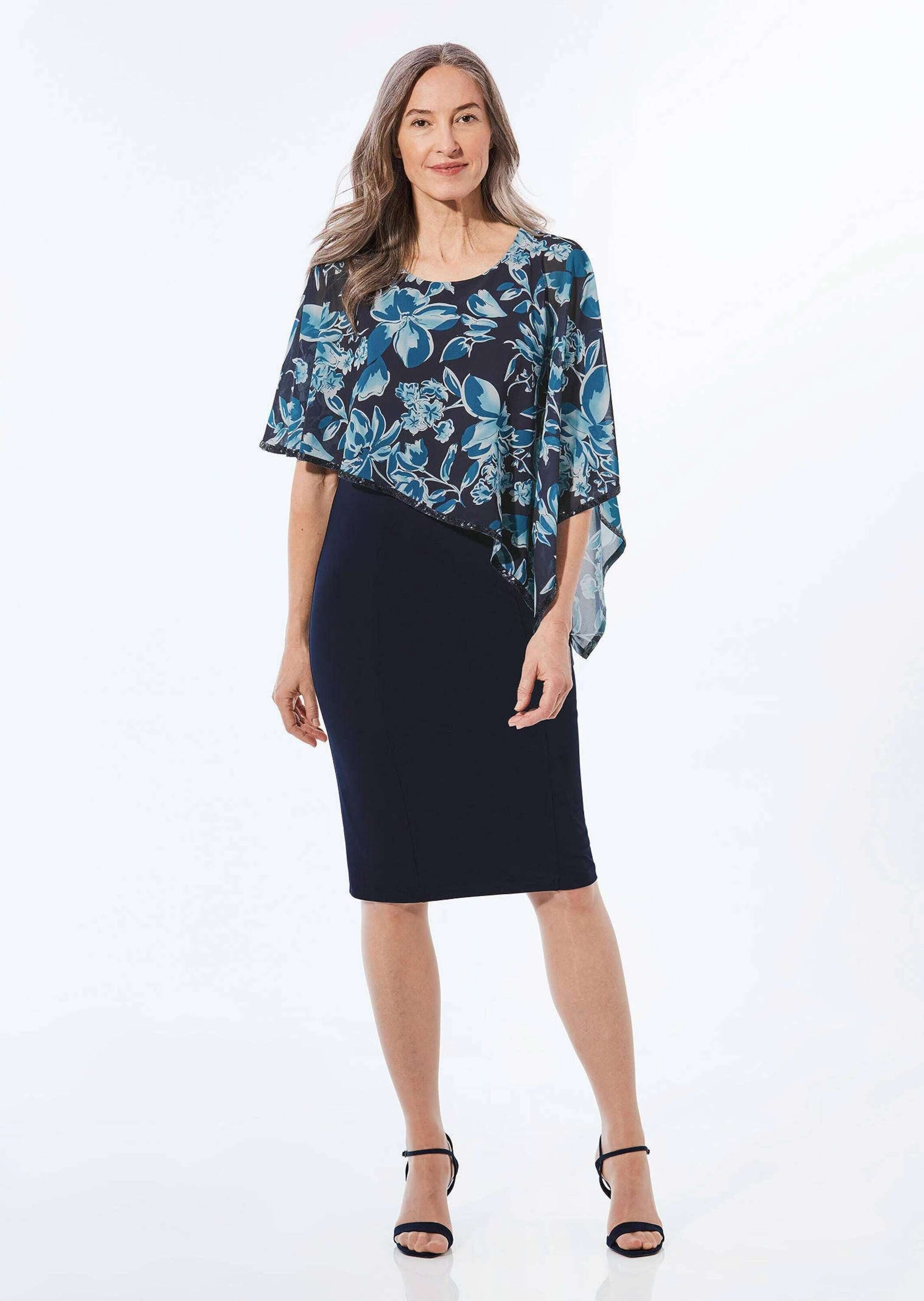 GOLDNER Abendkleid Festliches Kleid mit feinem Chiffonüberwurf günstig online kaufen