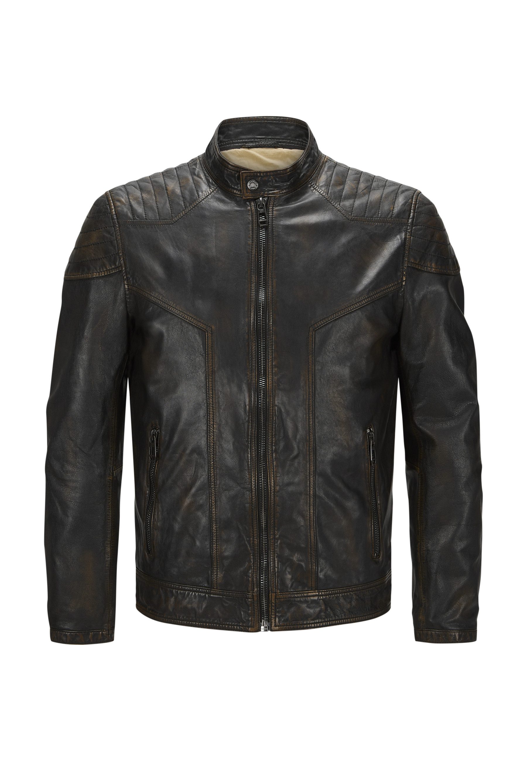 Milestone Lederjacke MSArlington Herren Bikerjacke Jacke Leder