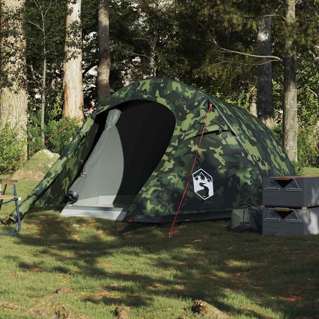 furnicato Faltzelt Campingzelt Tunnelzelt 210x120x90 cm Tarnung, (1 tlg), Wasserdichtes Zelt mit Insektenschutz und abnehmbarem Überzelt
