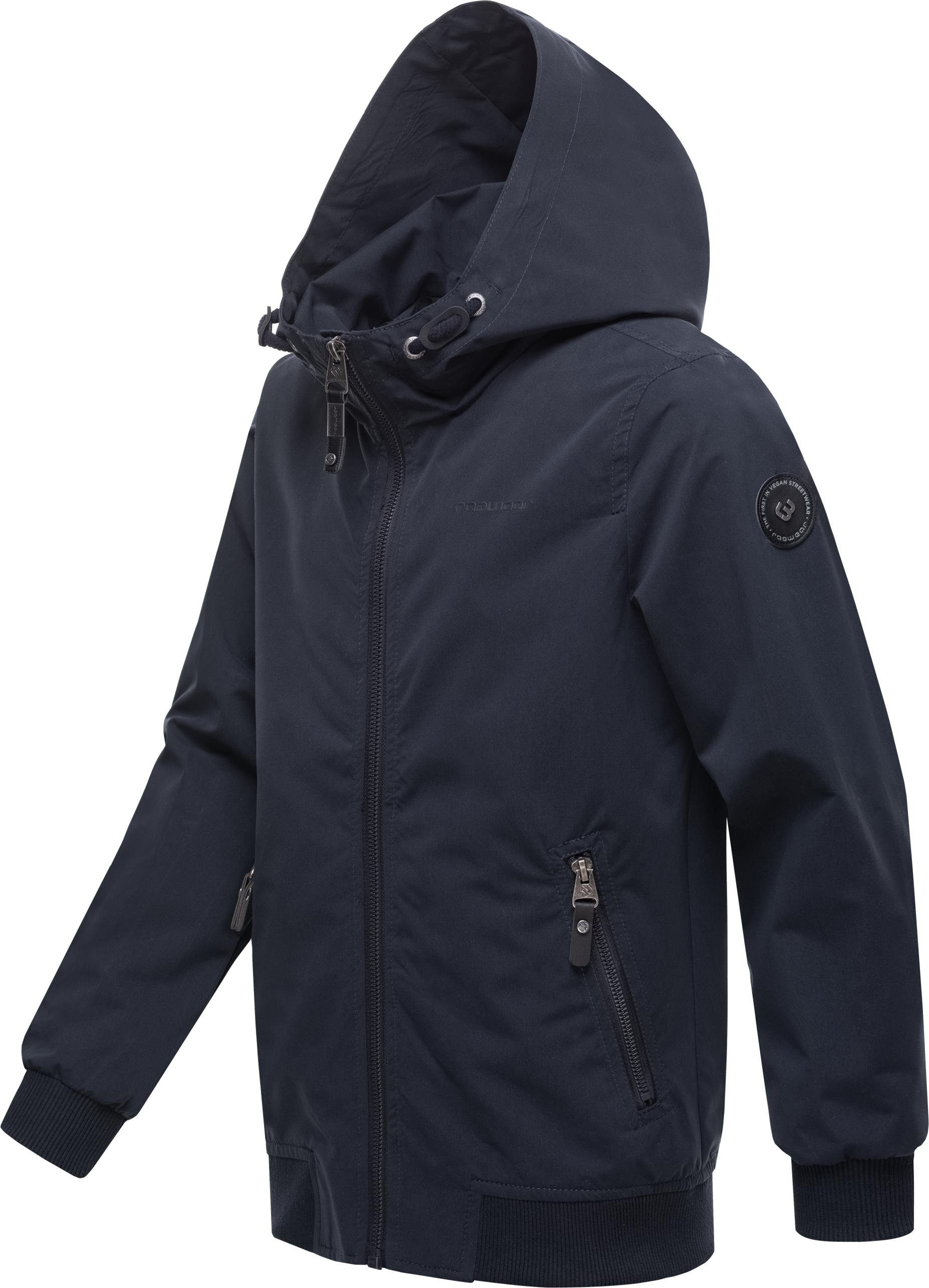 Outdoorjacke atmungsaktive Jungen Ragwear navy wasserdichte für Kapuzenjacke und Matys