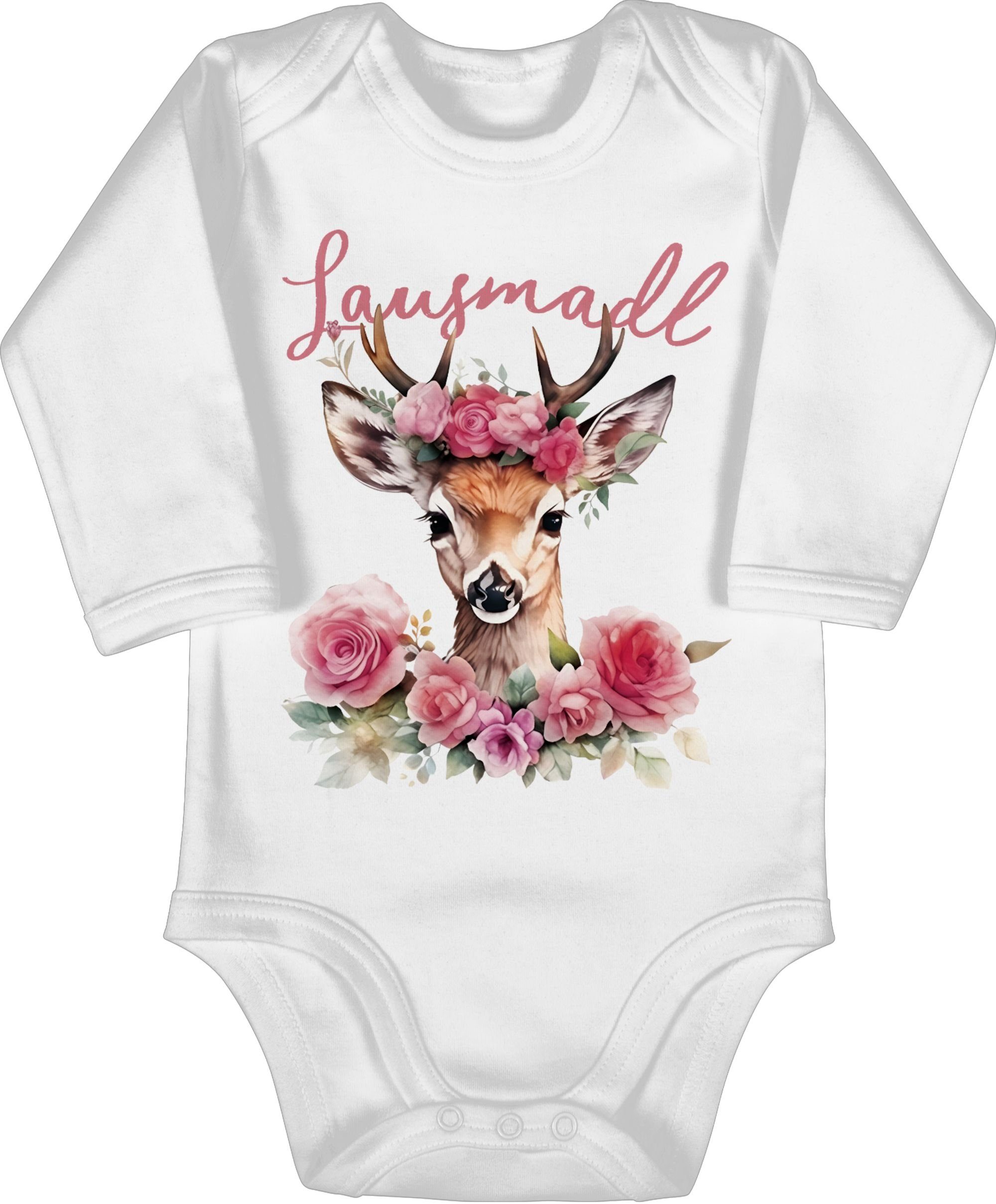 Shirtracer Shirtbody Lausmadl Reh Geweih - Lausemädchen Freches Mädchen Lausmädchen Lousy G Mode für Oktoberfest Baby Outfit 1 Weiß