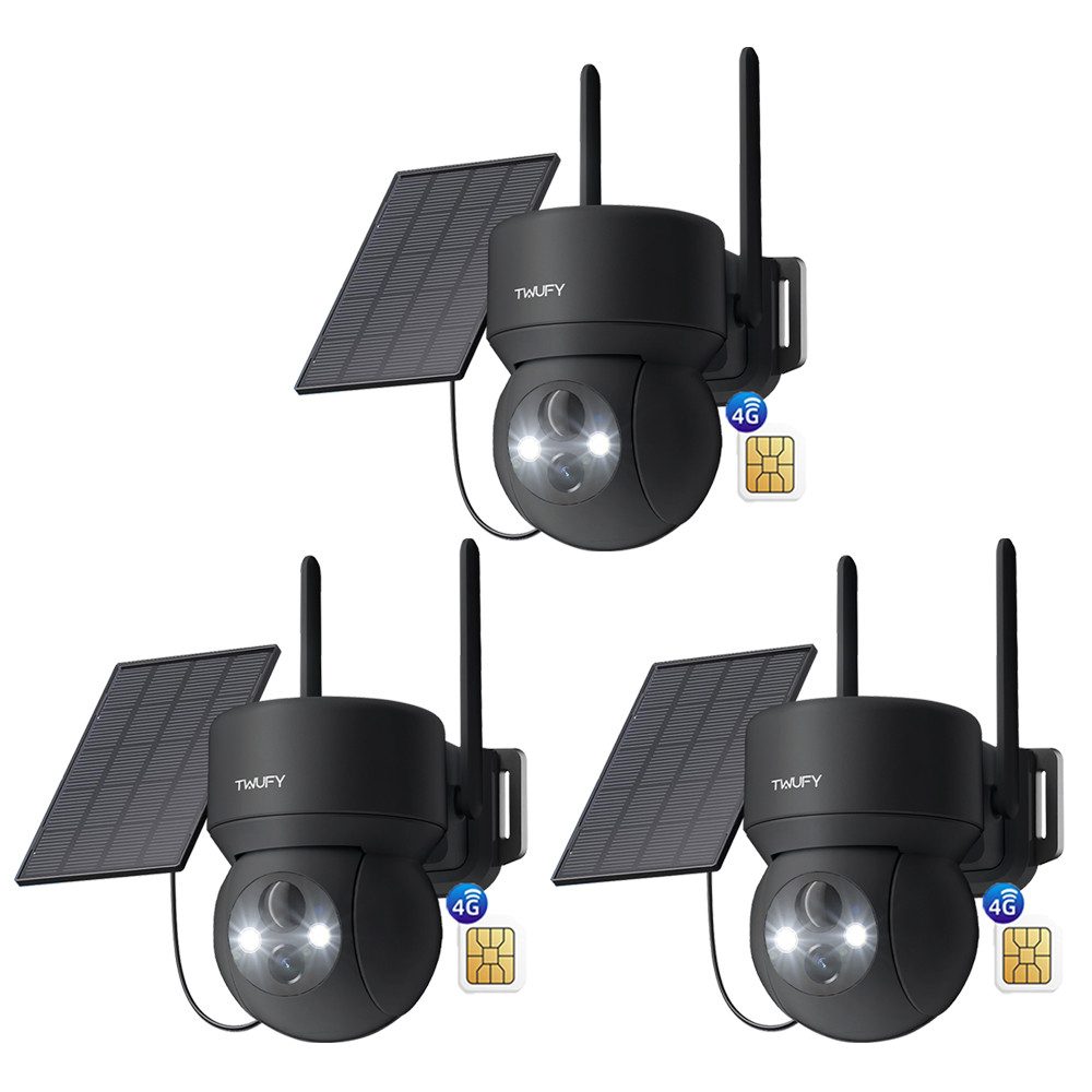 ieGeek Überwachungskamera 4G LTE Überwachungskamera Aussen mit SIM Karte (Aussen, Außenbereich, Wald, Farm, Campingbus, Straße, 355°/90° Schwenkbar PTZ Kabellos IP Kamera Ohne WLAN Outdoor Kamera, 3-tlg., 2K Farbe Nachtsicht aussenkamera PIR Erkennung 2-Wege-Audio, 4-fachen digitalen Zoom IP66 Wasserdicht für Garten, Hof)