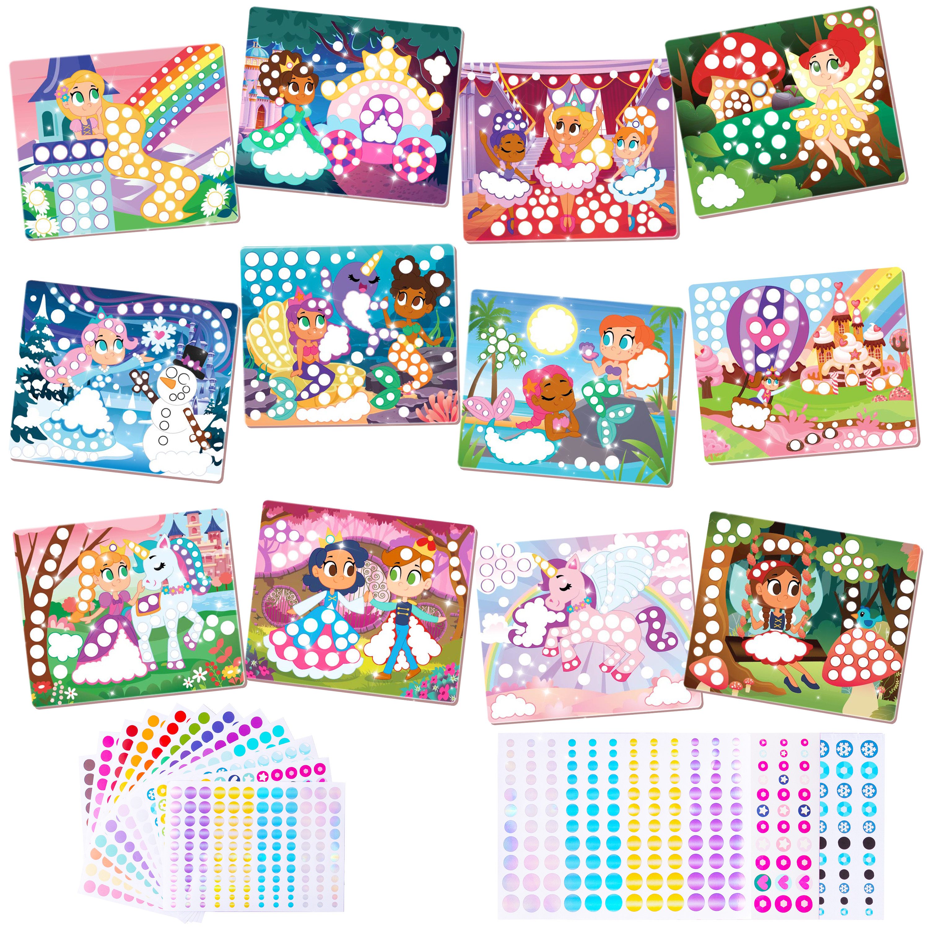 Klever Kits Sticker Klever Kits Dot Art Aktivität, Dot It Einhörner Prinzessinnen