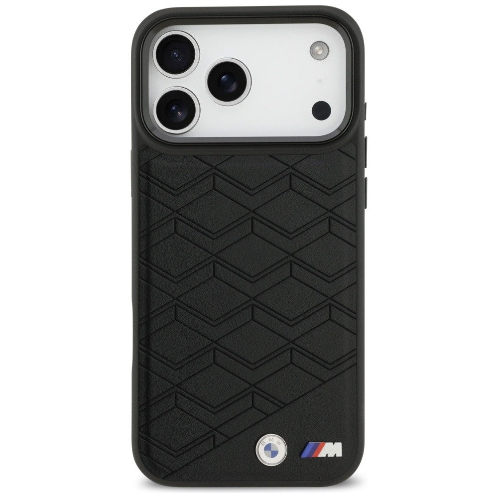 BMW Handyhülle MagSafe iPhone 17 Pro Max Kunstleder schwarz M Logo Metall 6,9 Zoll, Kantenschutz