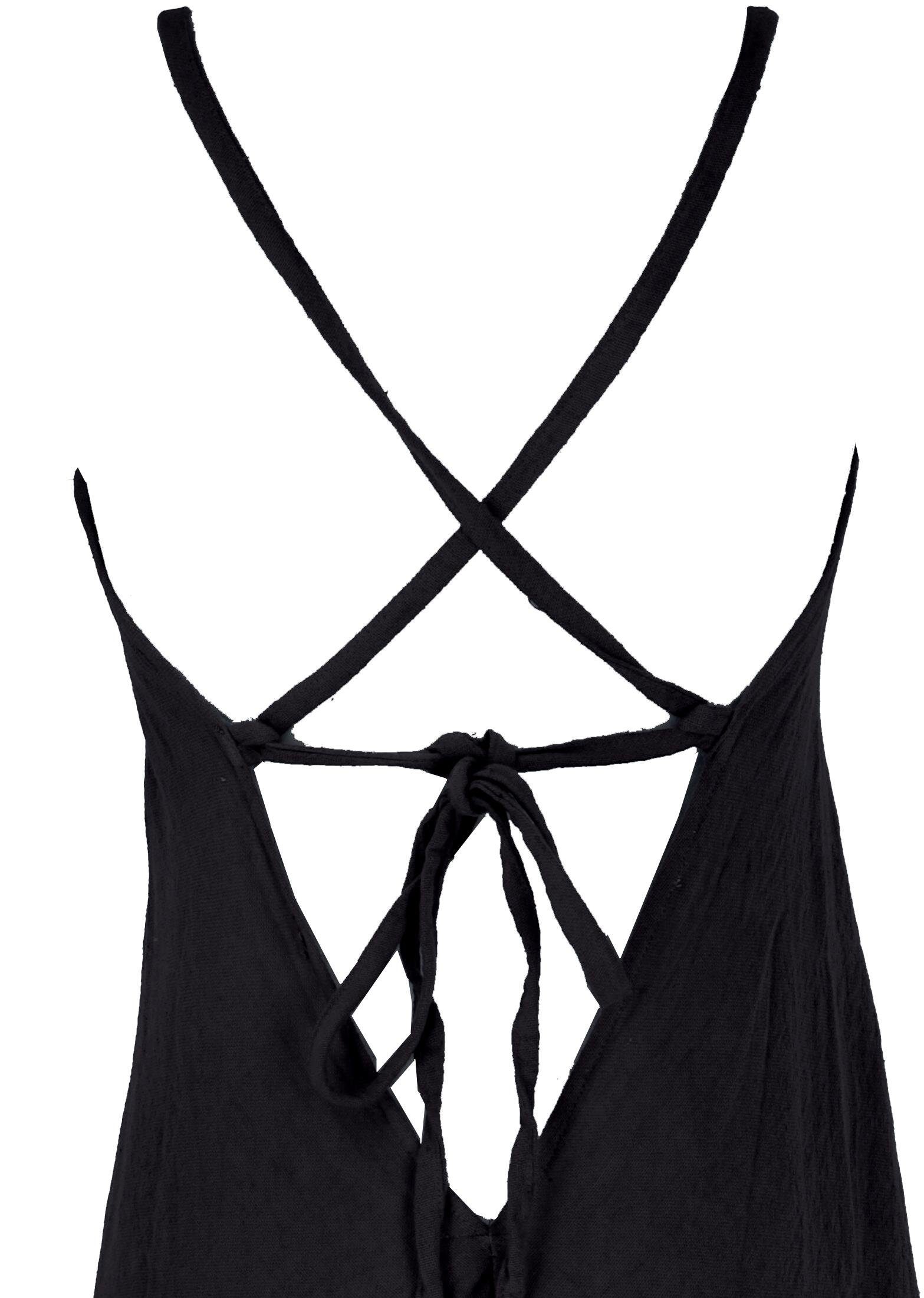 Guru-Shop schwarz alternative Pluderhose,.. Sommer Relaxhose Jumpsuit, rückenfreie Bekleidung Boho