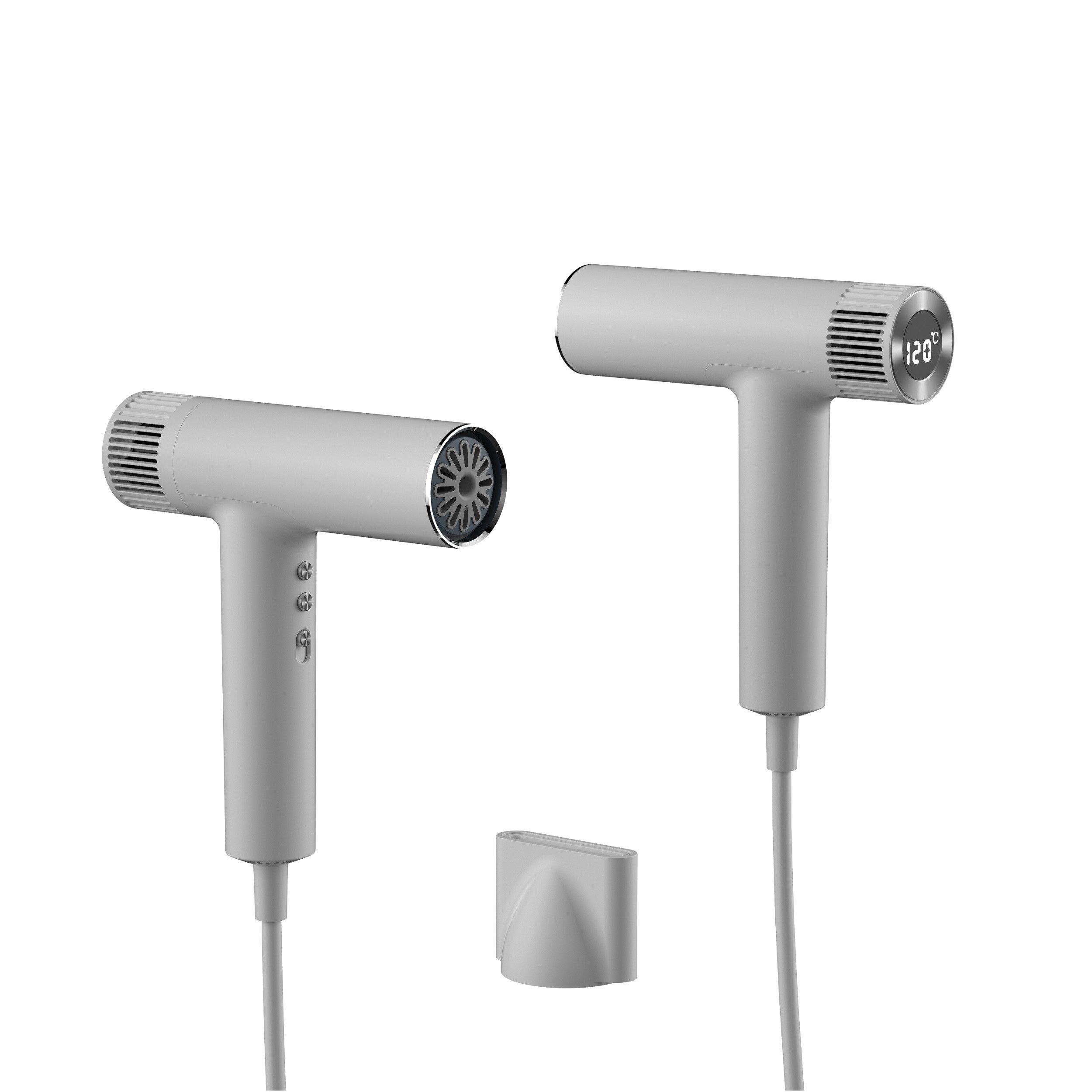 Maity Ionic-Haartrockner Hochgeschwindigkeits bürstenloser Motor,300 Mio Ionen,60m/s Luftstrom, 1500 W, LED-Anzeige, Geräuscharm,Superleicht, Grau/Weiß