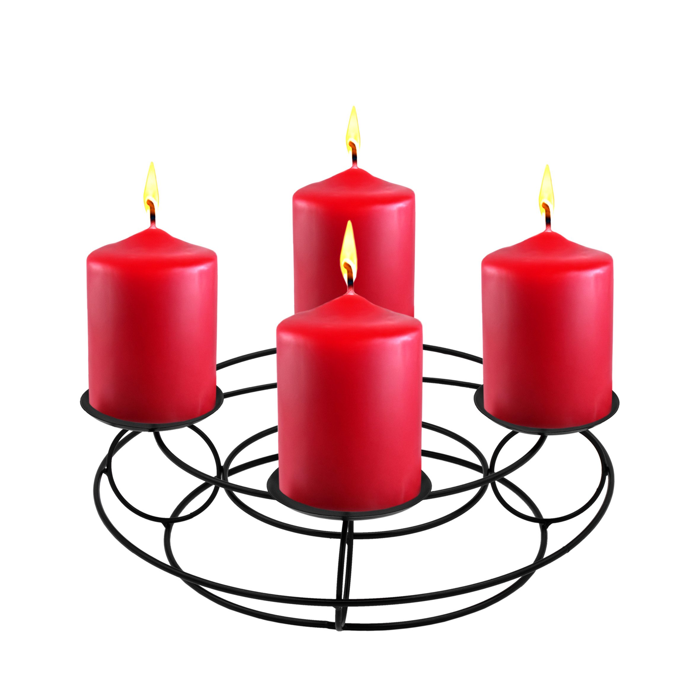 Spetebo Kerzenhalter Adventskranz aus Metall in schwarz mit Piks - 29 cm (Pack., 1 St., 1), Adventskranz aus Metall-Streben