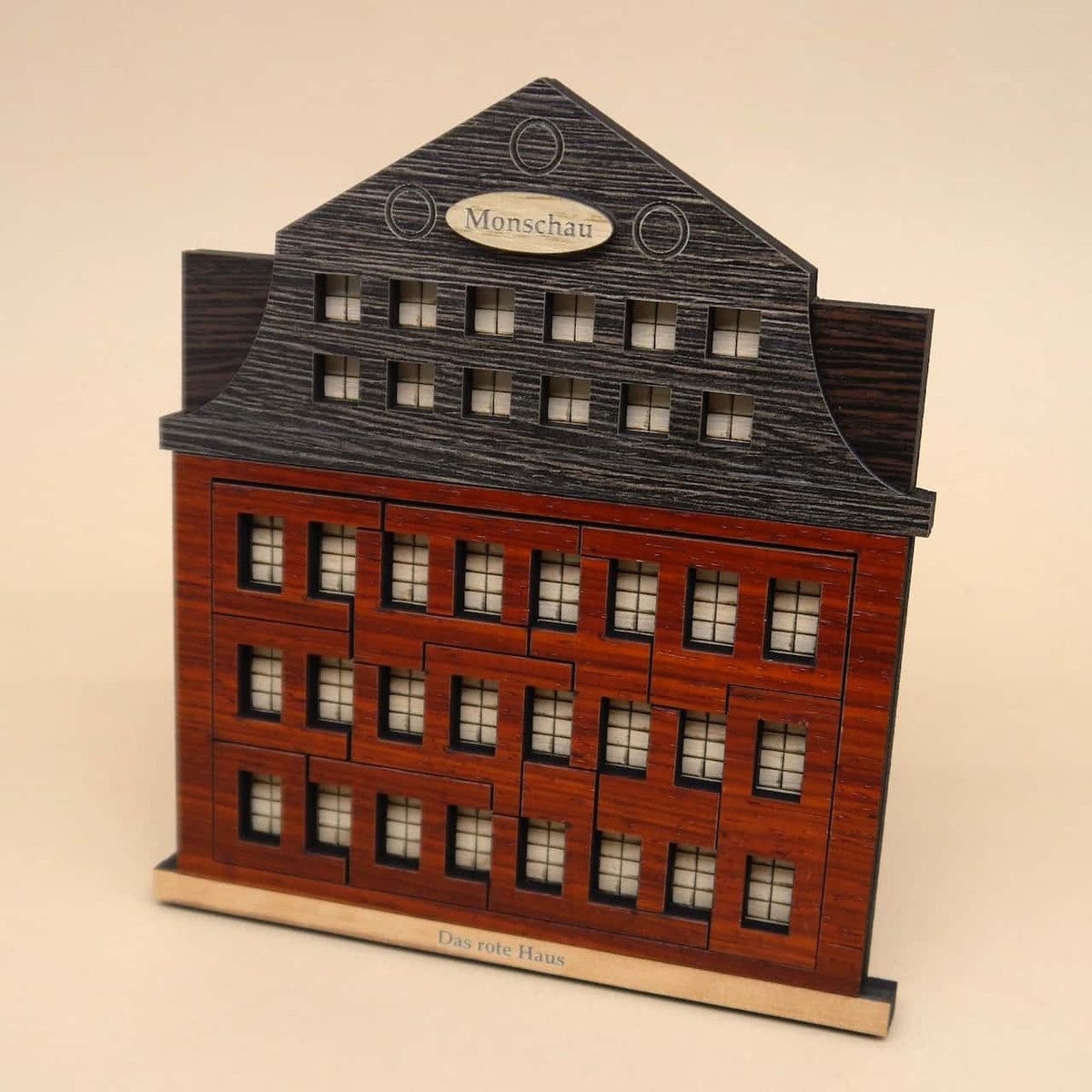 ROMBOL Denkspiele Spiel DAS ROTE HAUS - großes Holzpuzzle, Knobelspiel, Denkspiel