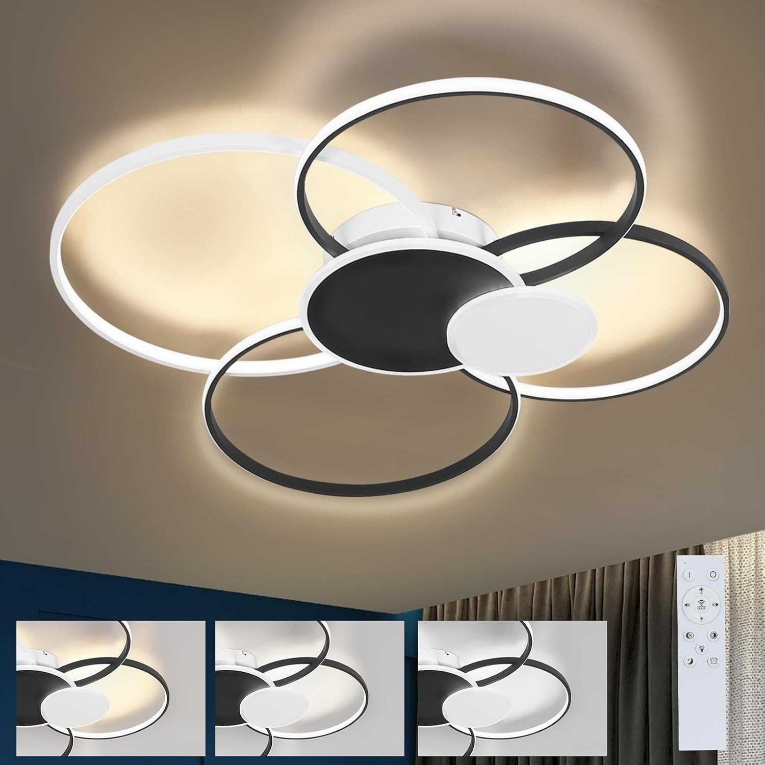 ZMH LED Deckenleuchte Modern 6 Ring günstig online kaufen