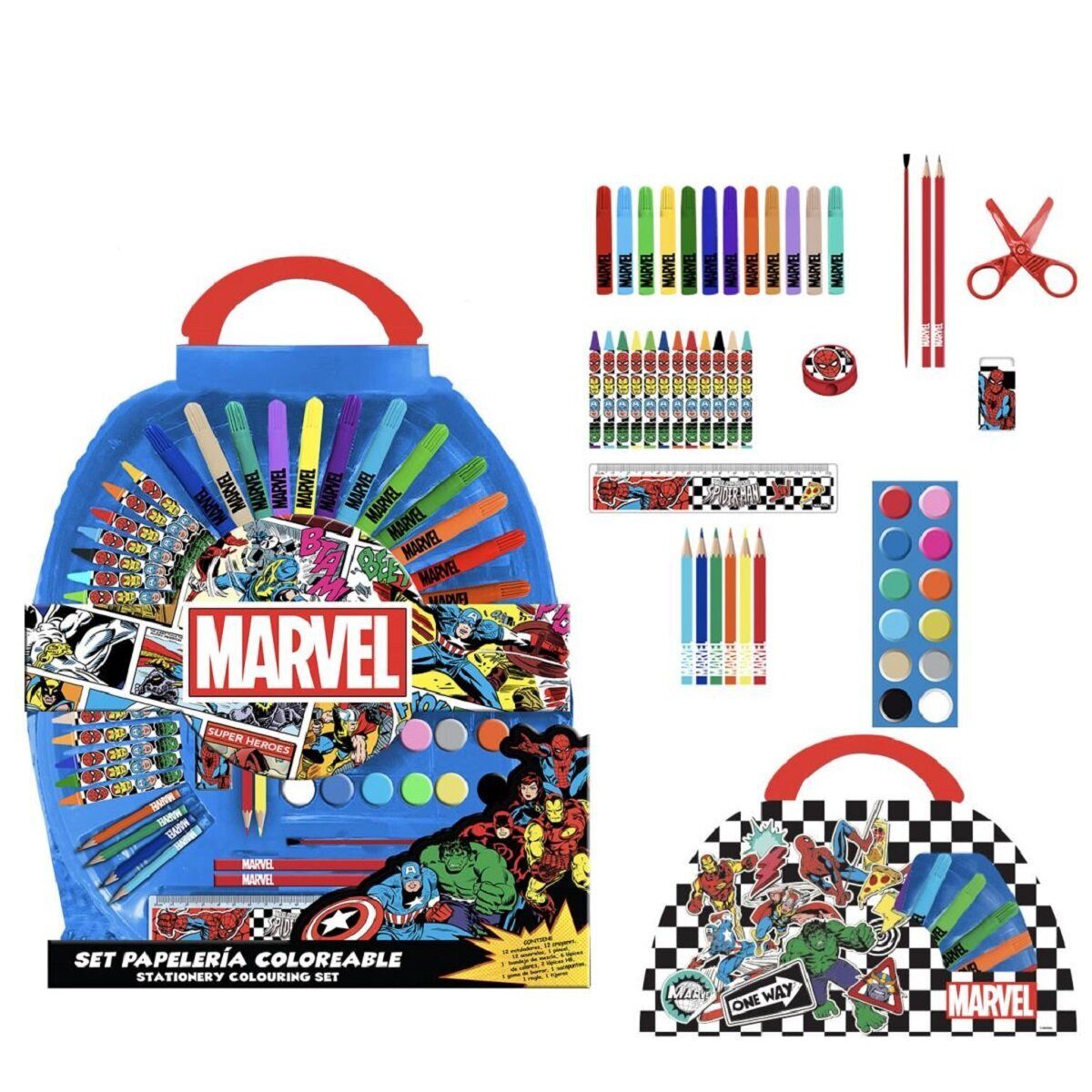 MARVEL Kreativset Marvel Schreib- und Malset Kinder Farbkasten & Stifte