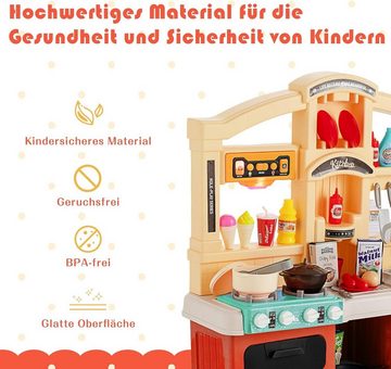 KOMFOTTEU Spielküche Kinderküche, mit Herd Öfen für Kinder ab 3 Jahren