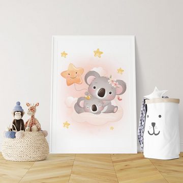 Tigerlino Poster Koala 3er Set Kinderzimmer Bilder Mädchen Babyzimmer Kinderposter