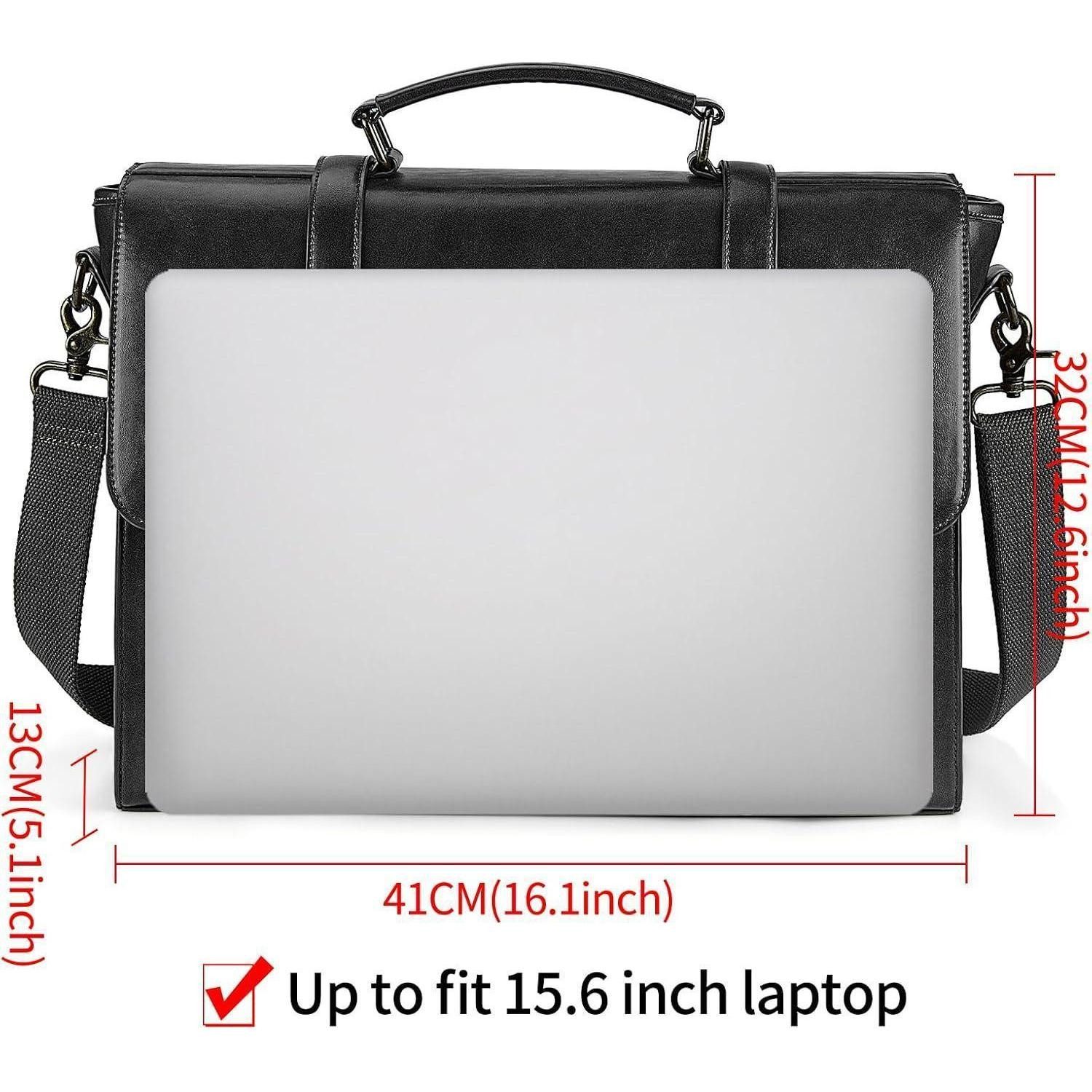 LuxusKollektion Laptoptasche Umhängetasche Herren 15.6 Zoll Laptoptasche Vintage Ledertasche