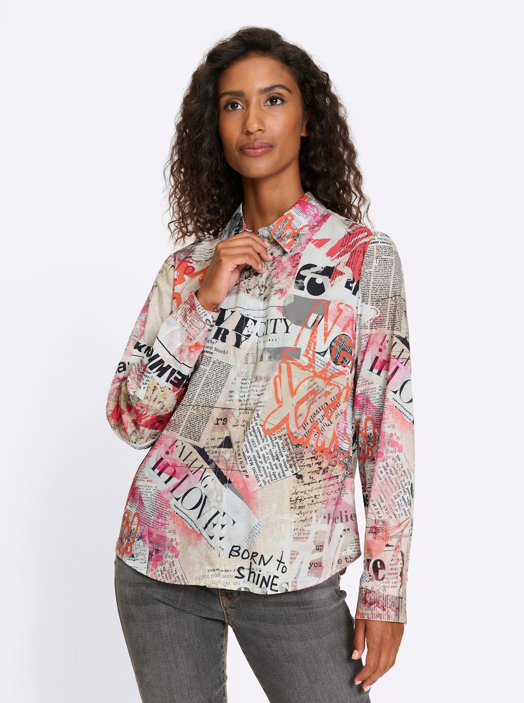 Klassische Bluse Druckbluse