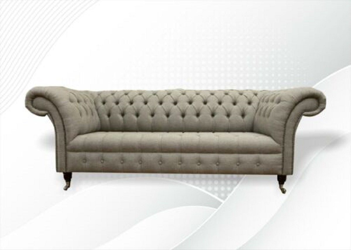 JVmoebel Chesterfield-Sofa Chesterfield Dreisitzer Luxus Beige Couch Modernes Design Luxus Möbel, Made in Europe | Chesterfield-Sofas