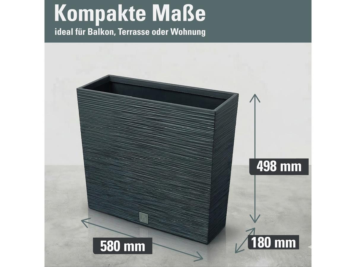 Prosperplast Blumentopf Furu DFC600T (mit Einsatz, 58 x 18 x 49,8 cm), wetterfestem Kunststoff