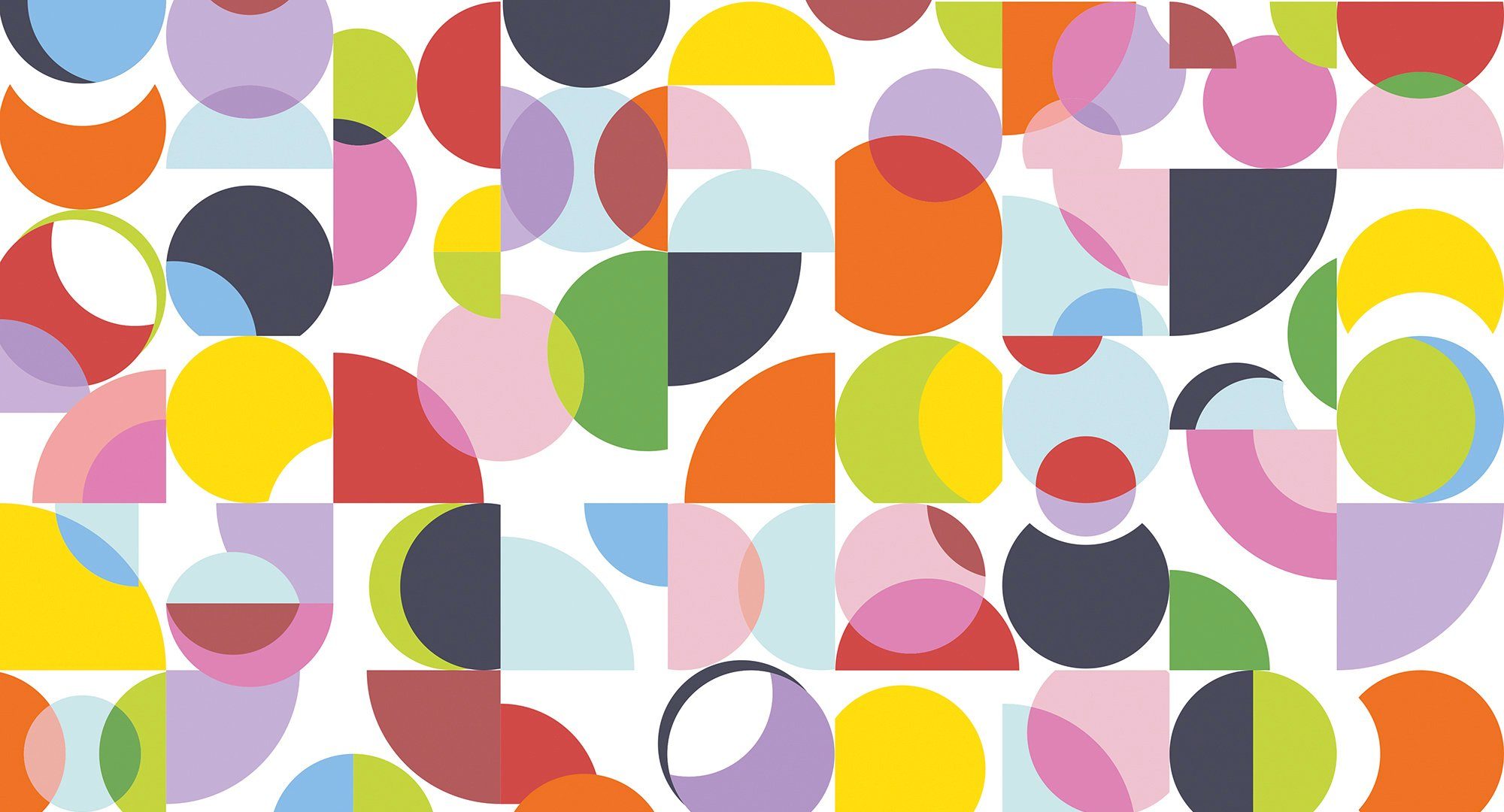 Architects Paper Fototapete Atelier 47 Coloured Circles 1, glatt, geometrisch, (5 St), Vlies, Wand, Schräge, Decke
